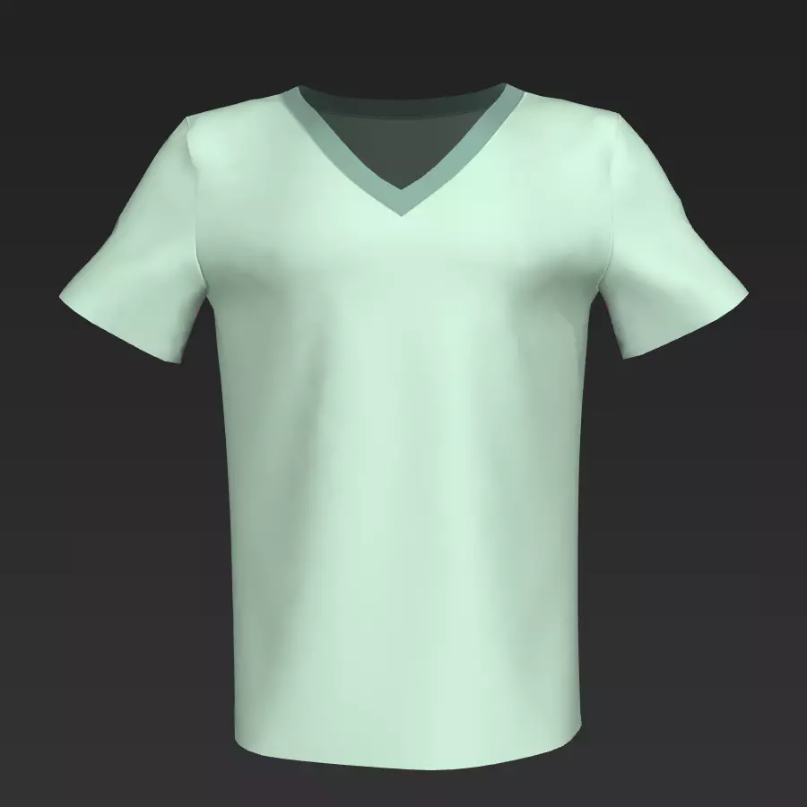 V-neck T-shrit zpac file for MD or CLO user Free 3D model