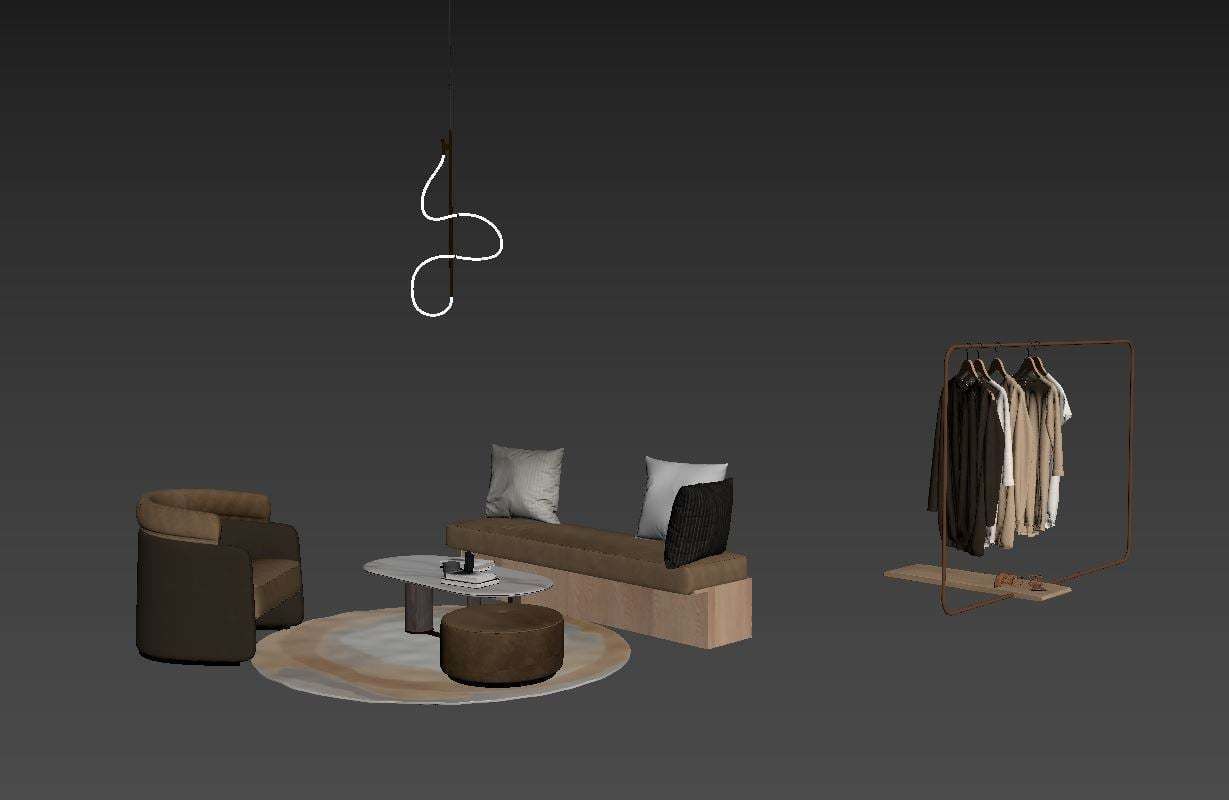 Clothing store interior design Model 3D model_5