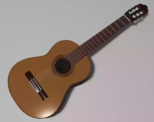 Classical guitar low poly