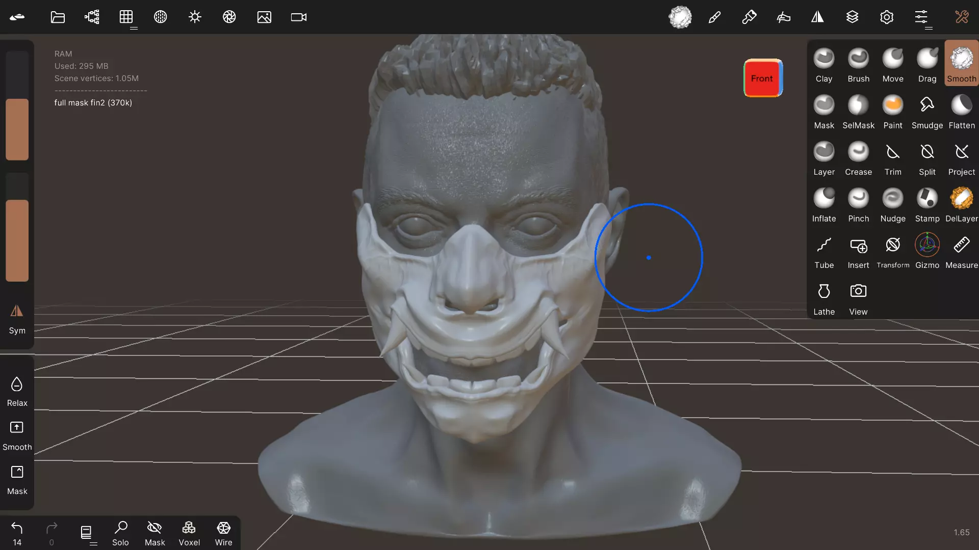 Oni demon half mask 3D print model_0