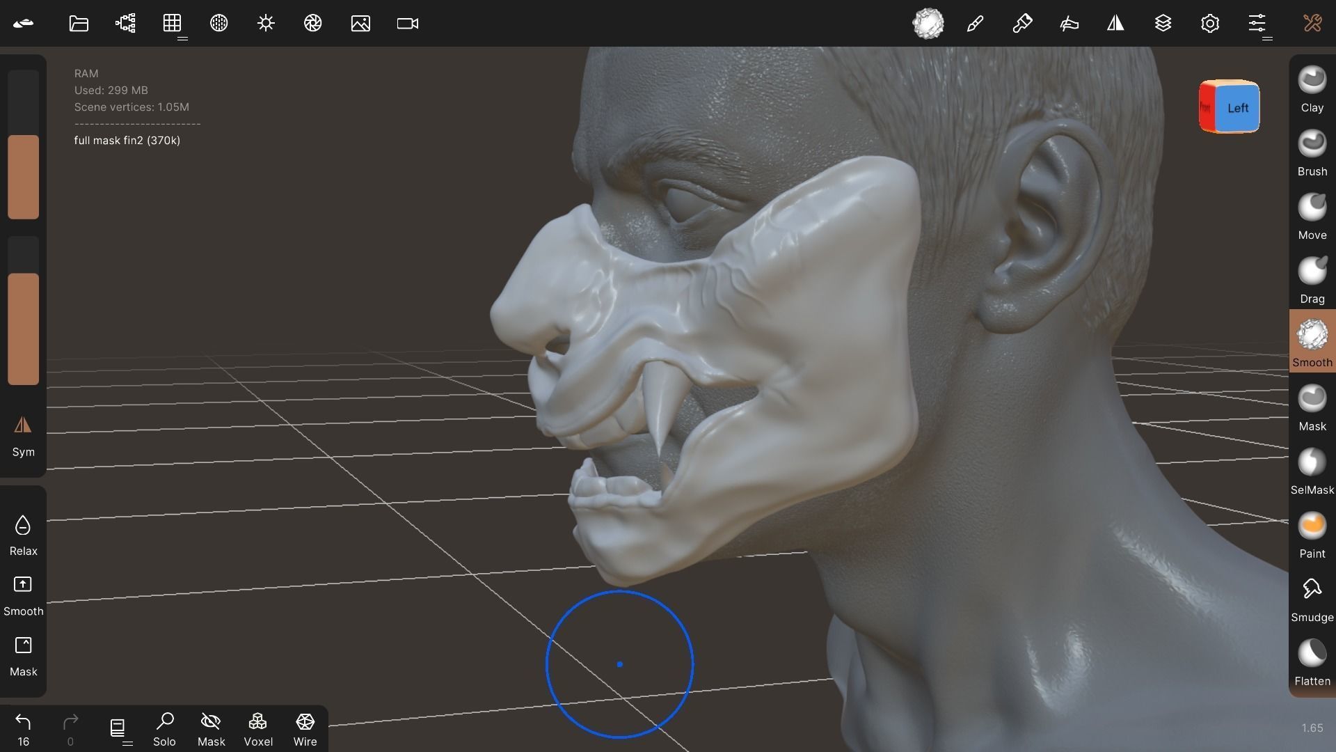 Oni demon half mask 3D print model_2