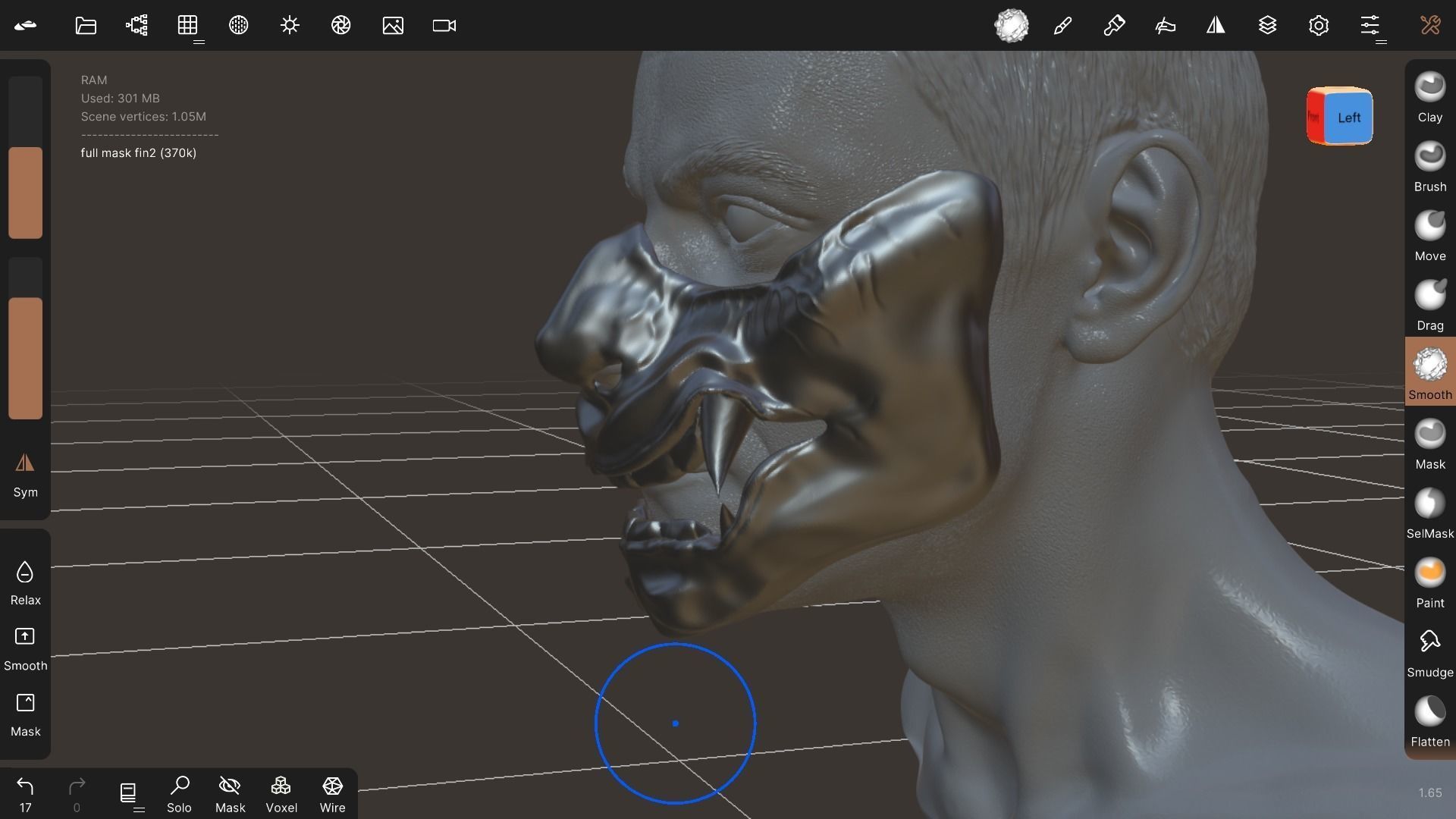 Oni demon half mask 3D print model_3