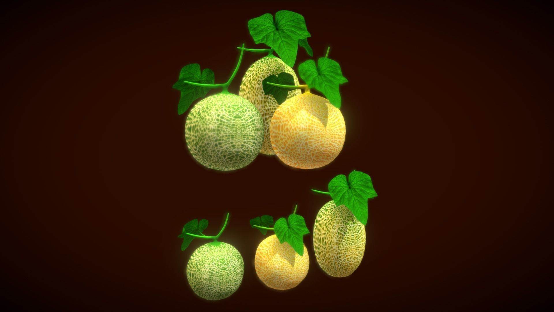 Collection Fruit Path5 Low-poly 3D model_5