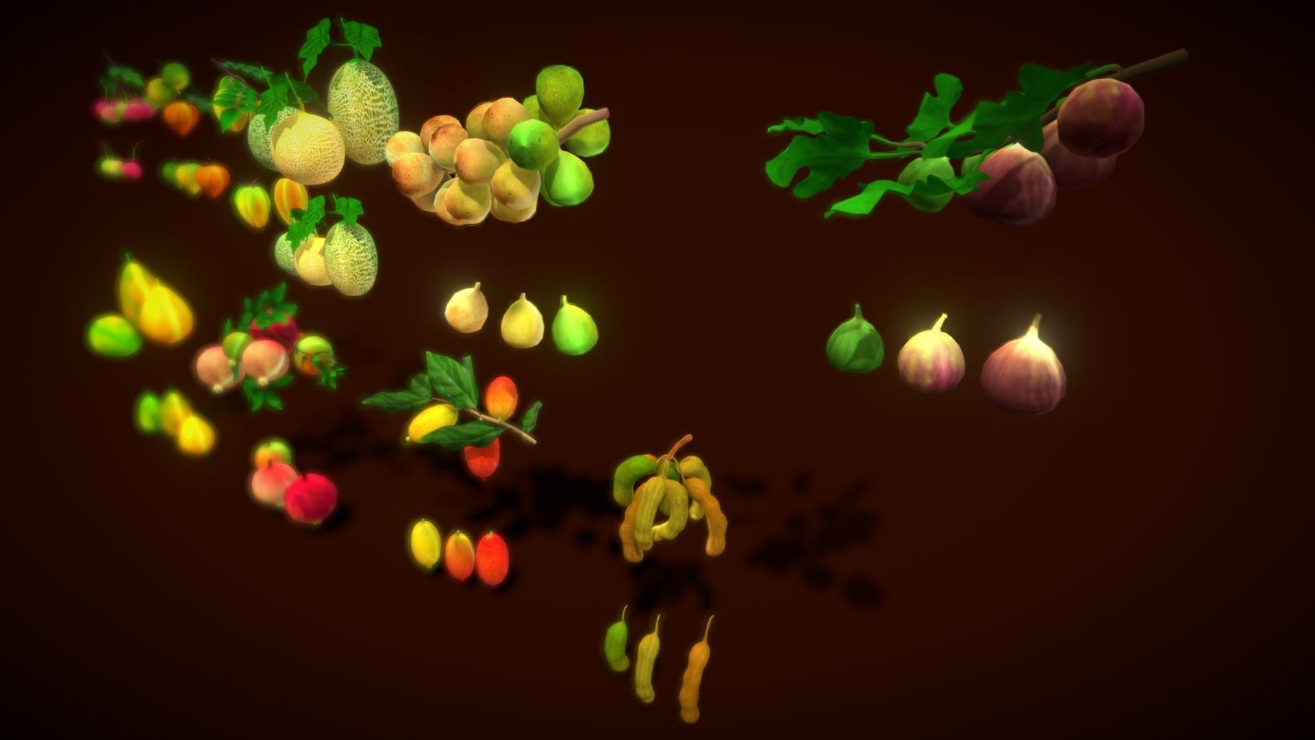 Collection Fruit Path5 Low-poly 3D model_13