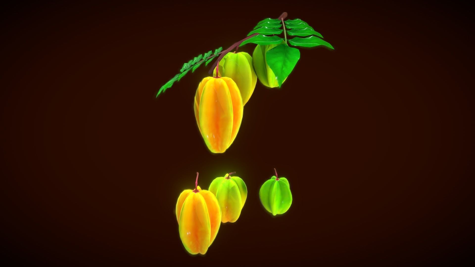 Collection Fruit Path5 Low-poly 3D model_17