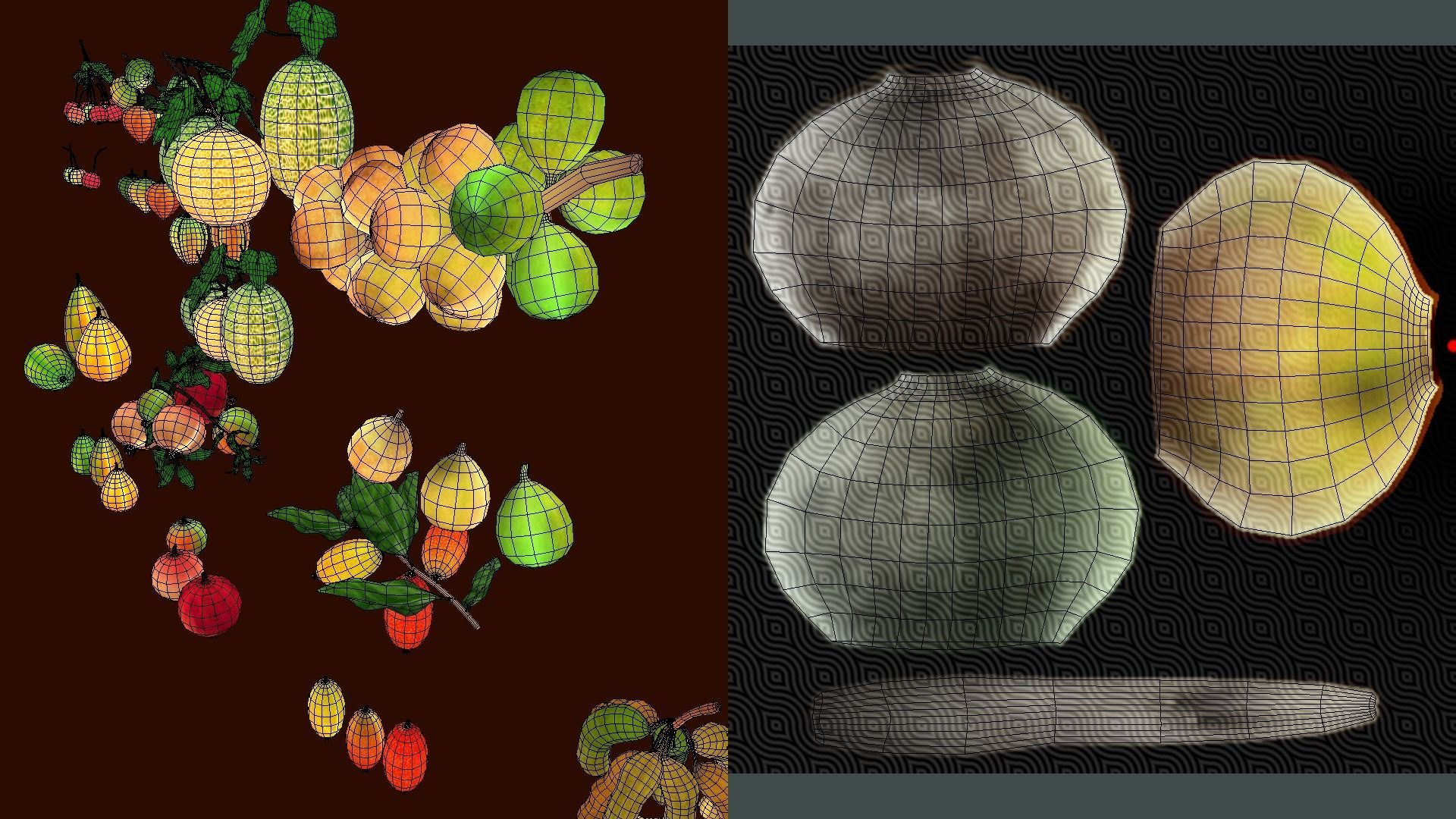 Collection Fruit Path5 Low-poly 3D model_2