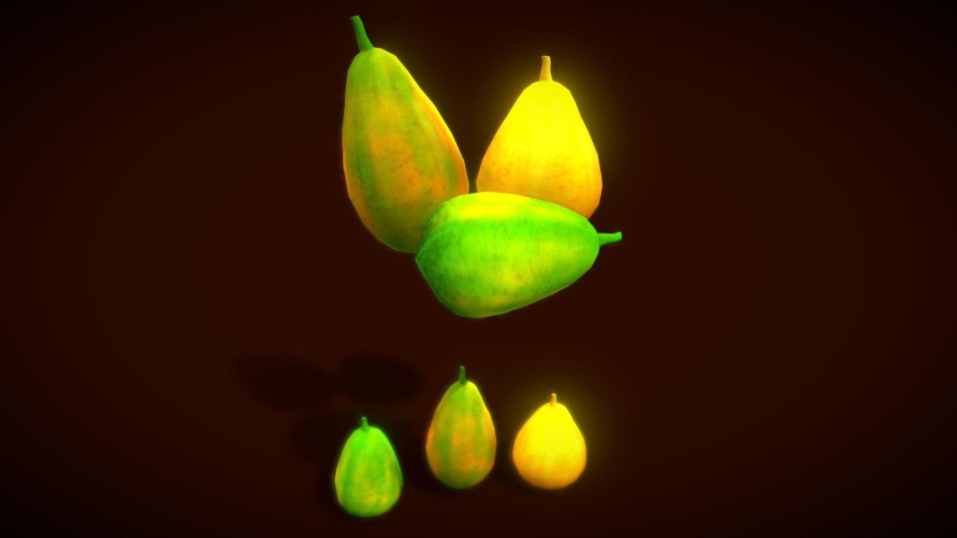 Collection Fruit Path5 Low-poly 3D model_6