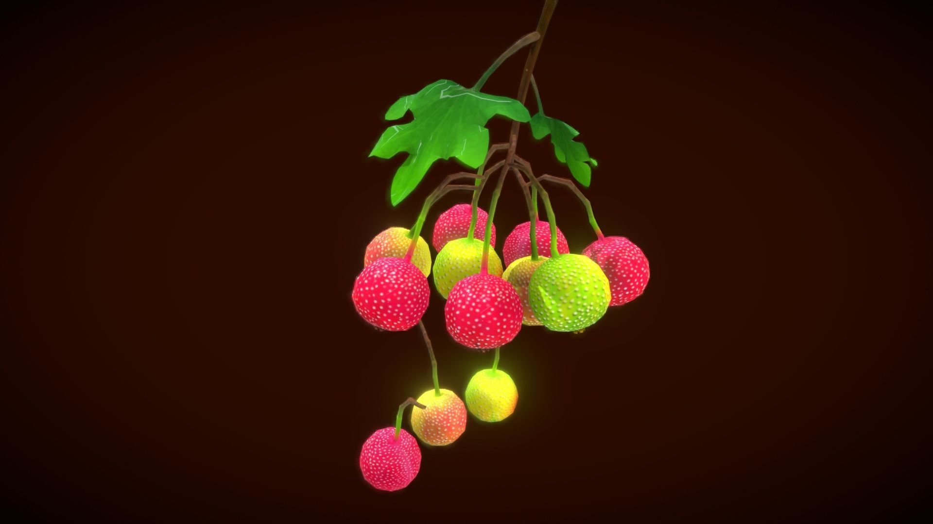 Collection Fruit Path5 Low-poly 3D model_11