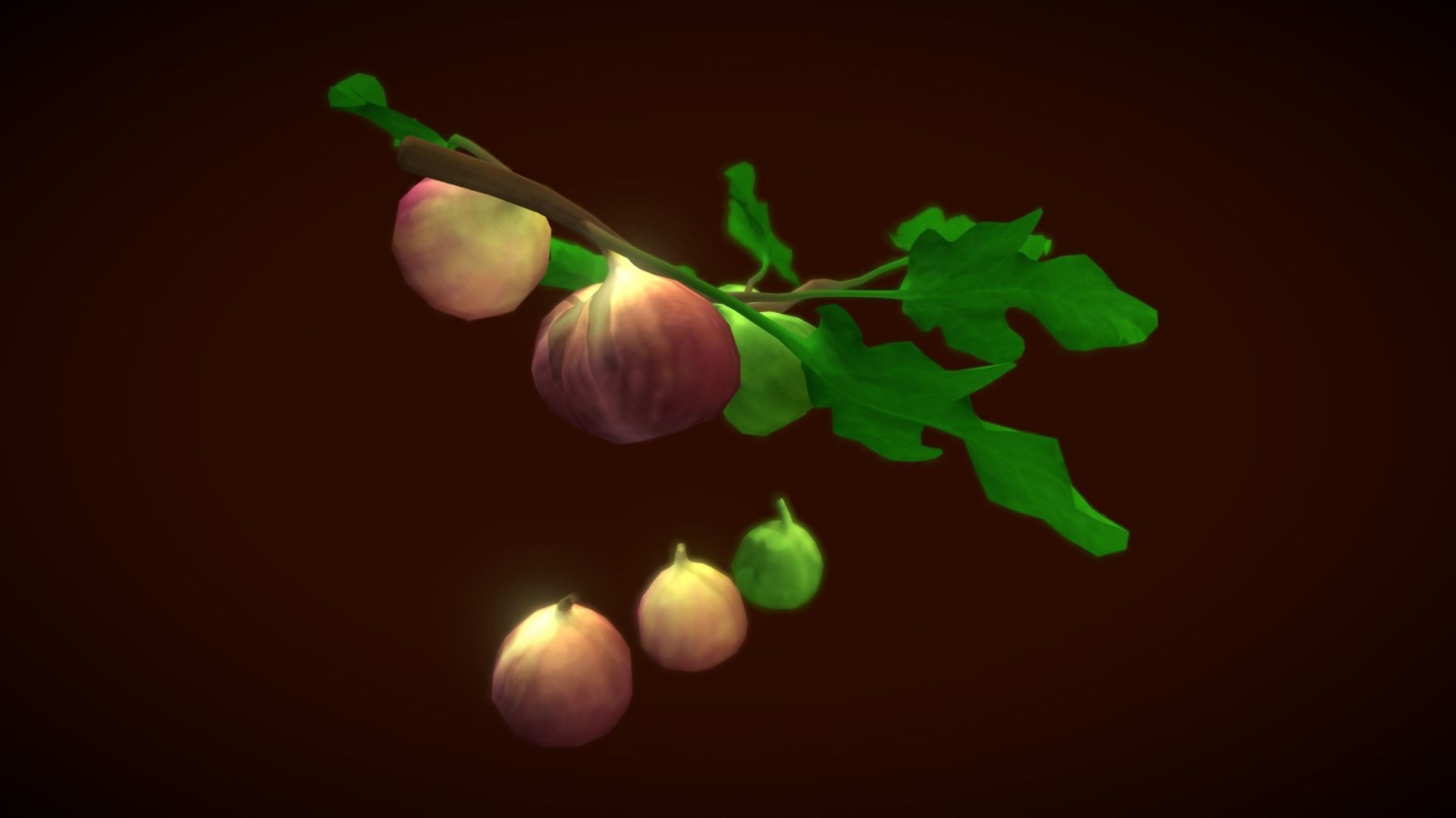 Collection Fruit Path5 Low-poly 3D model_10