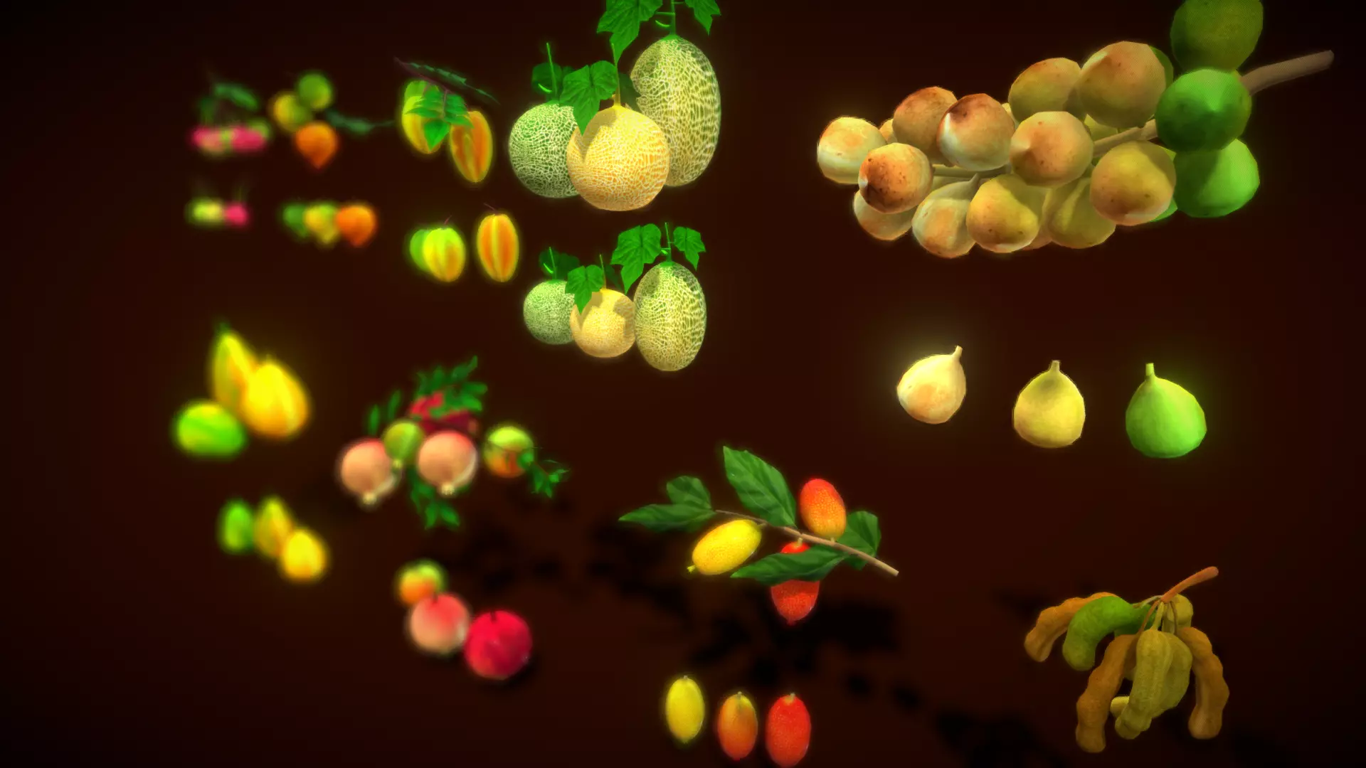Collection Fruit Path5 Low-poly 3D model_0