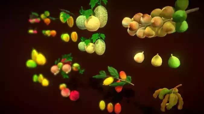 Collection Fruit Path5 Low-poly 3D model