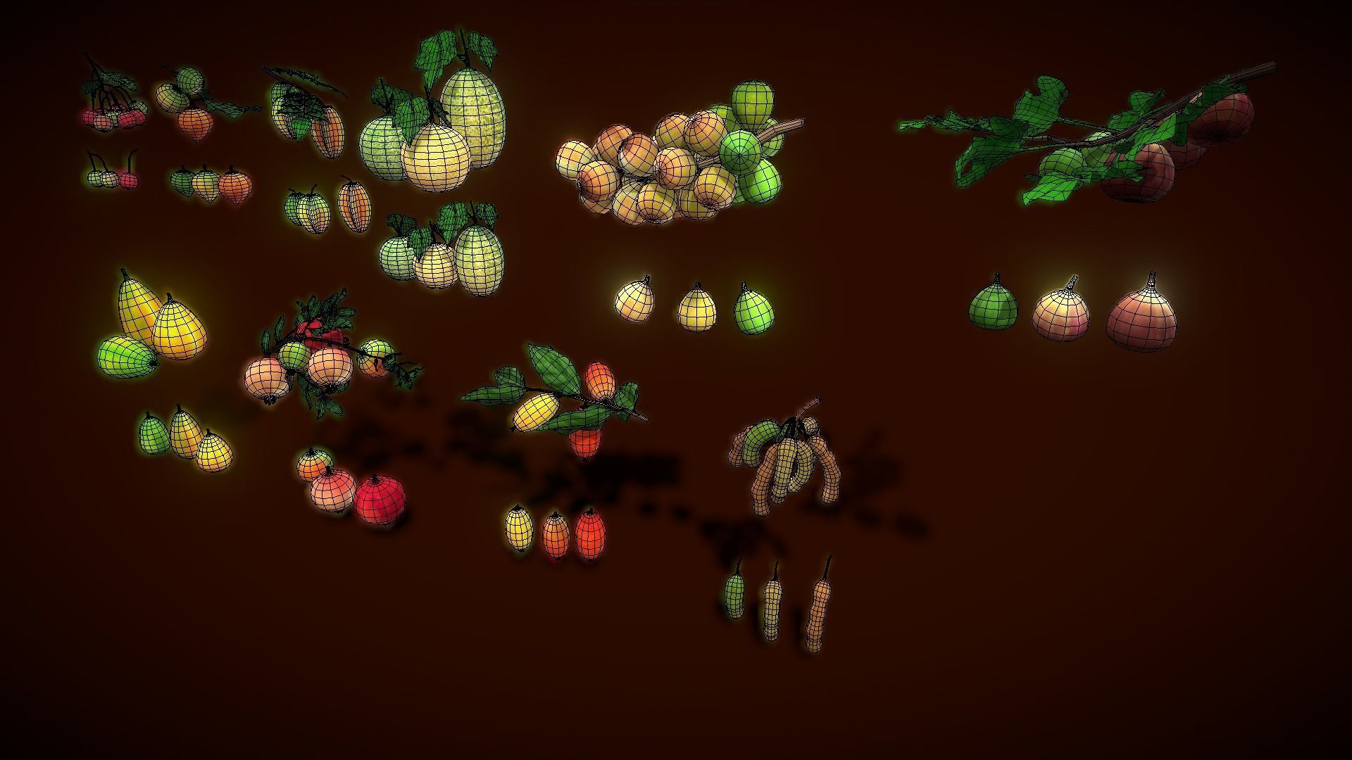 Collection Fruit Path5 Low-poly 3D model_14