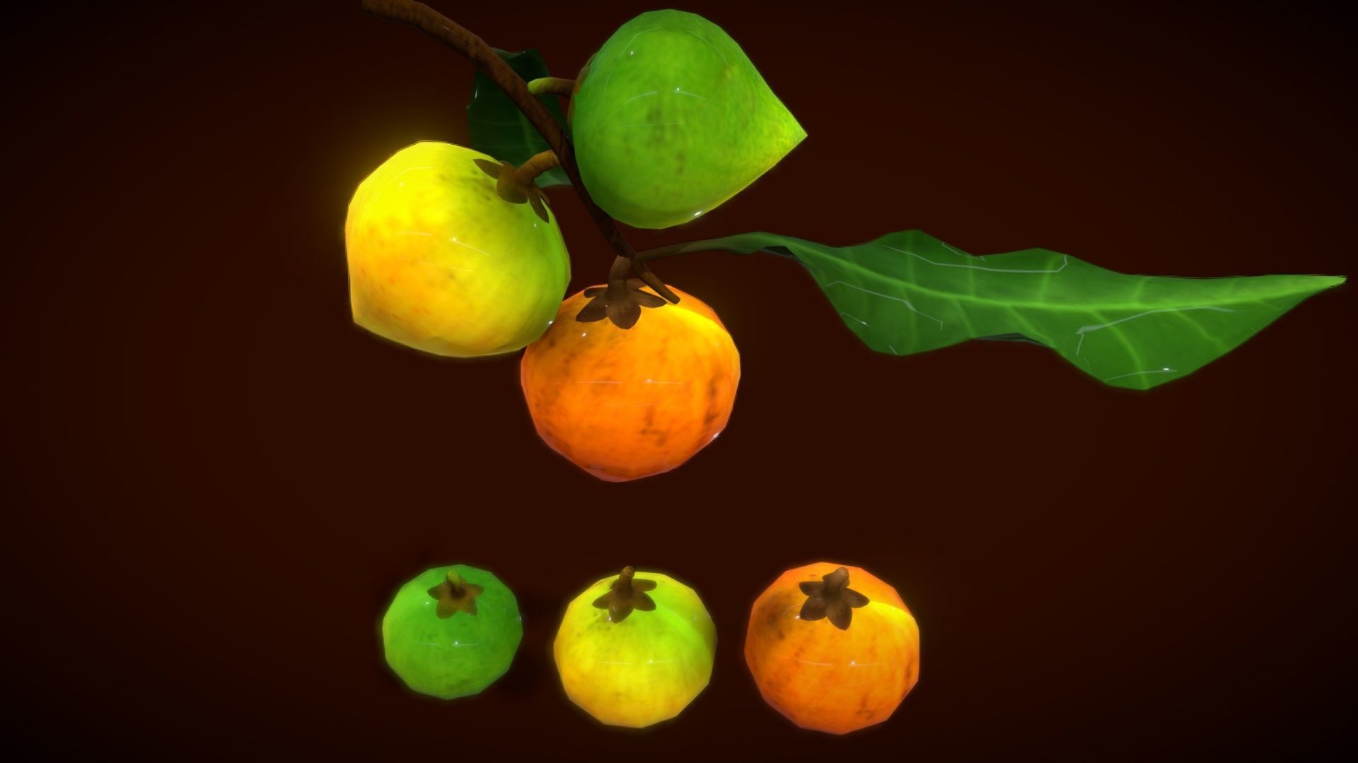 Collection Fruit Path5 Low-poly 3D model_12
