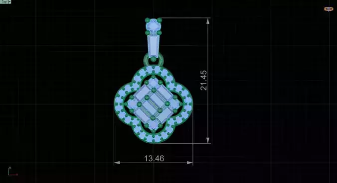 Gem Baguette Pendant 3dm stl 3D print model