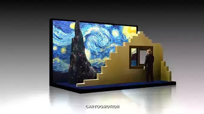 The Starry Night By Vincent Van Gogh 1889 3D print model