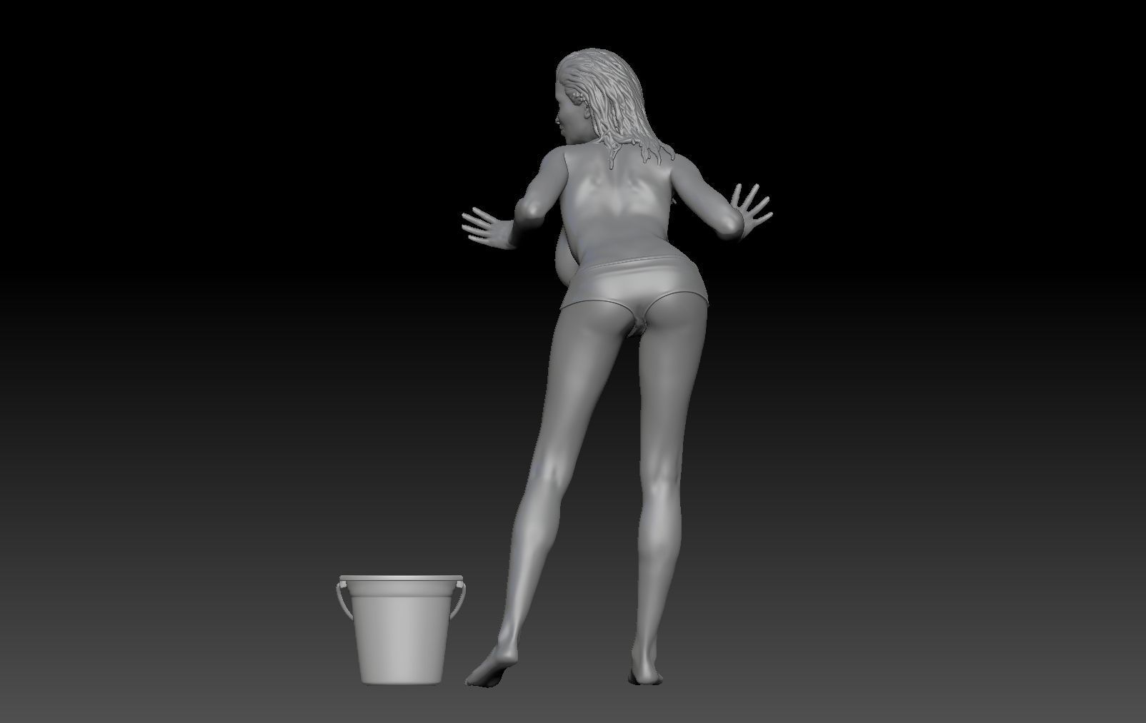 CAR WASH GIRL 2 3D print model_1