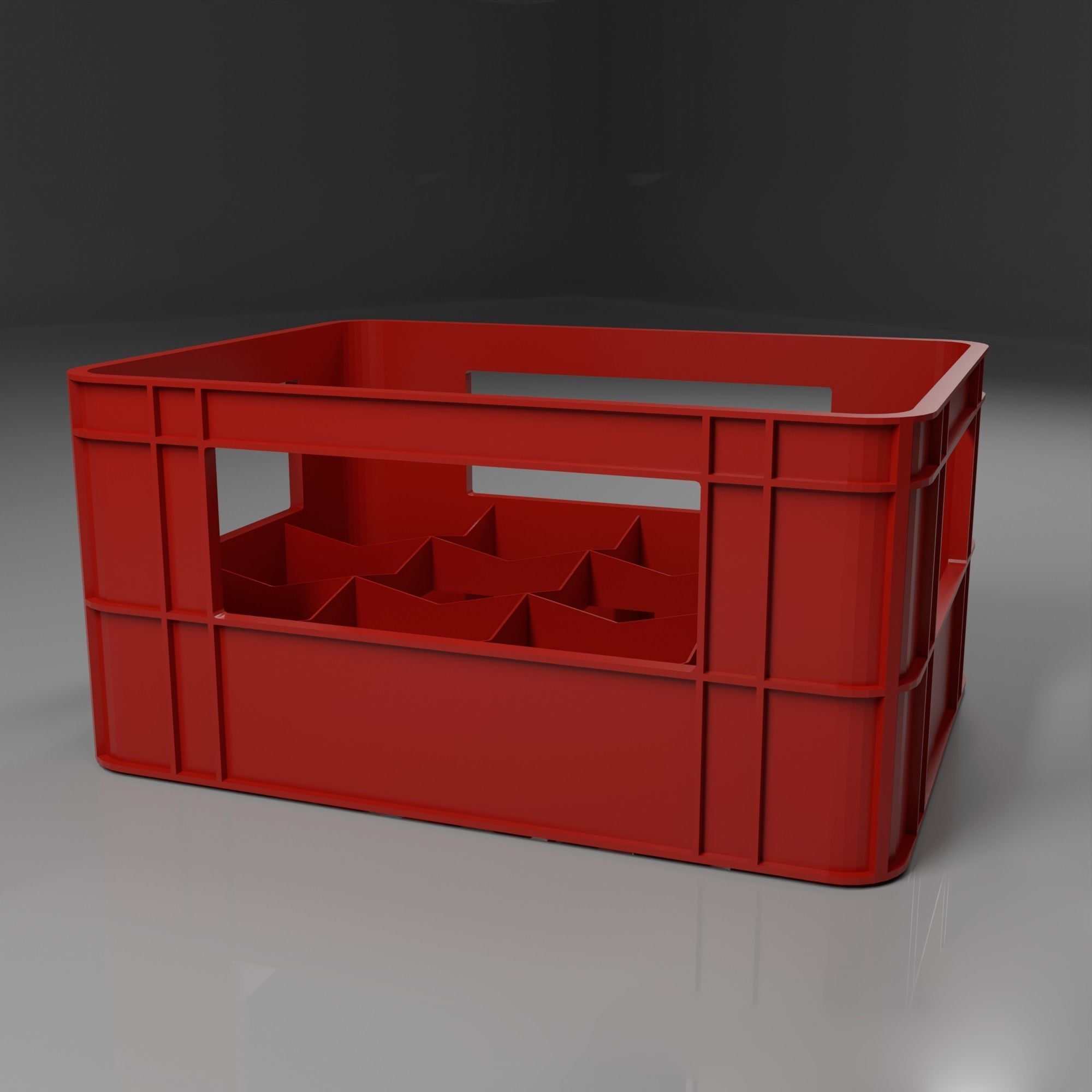 Soda Bottle and Plastic Bottle Storage Crate Low-poly 3D model_4