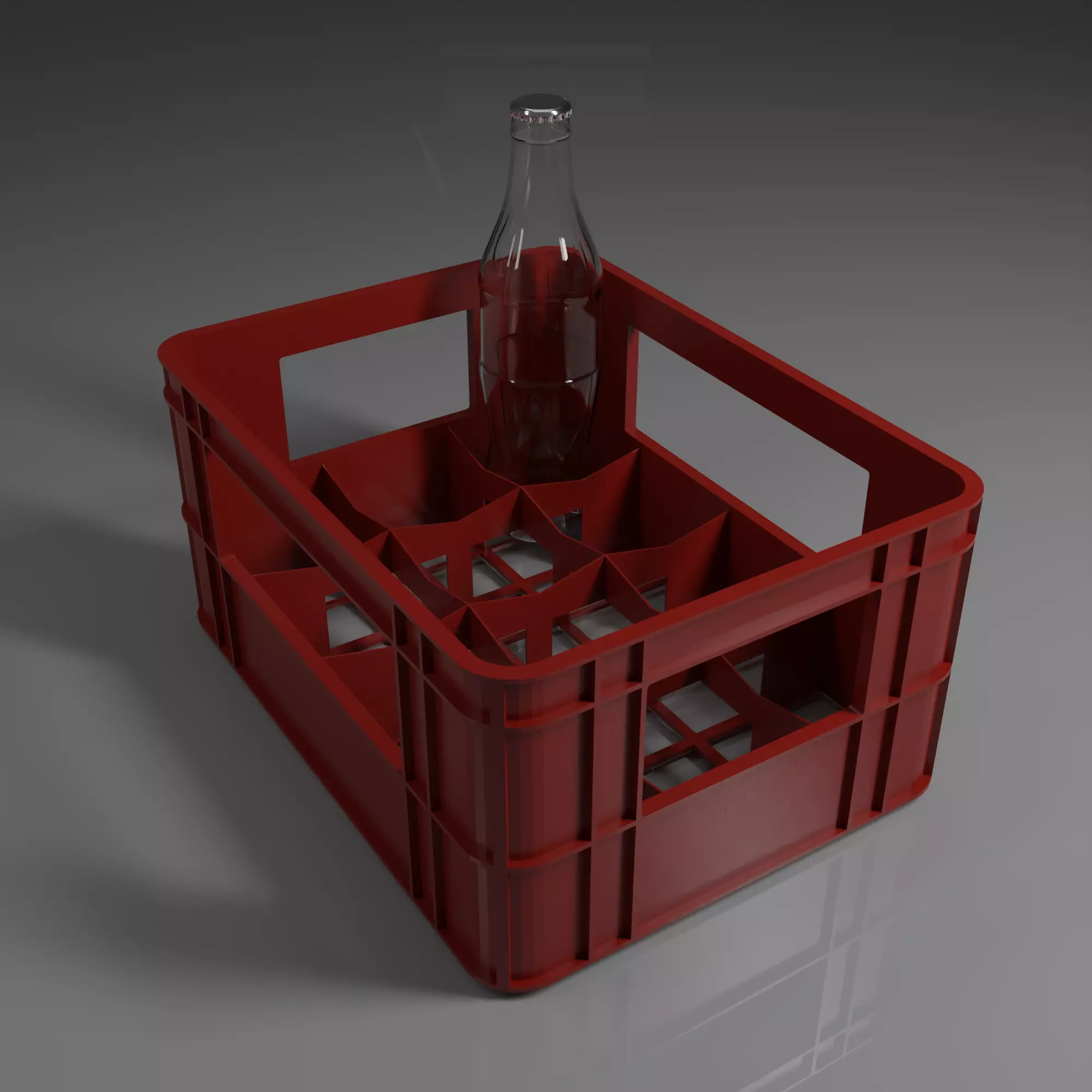 Soda Bottle and Plastic Bottle Storage Crate Low-poly 3D model_0