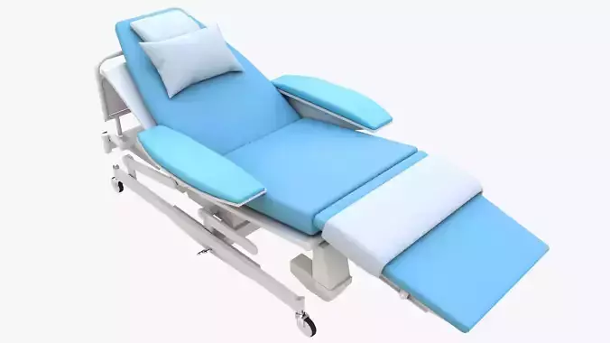 Patient Hospital Bed 3D model Low-poly 3D model
