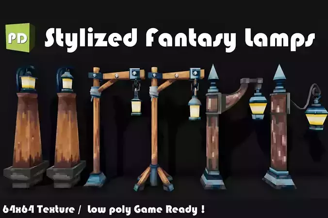 Stylized Fantasy Exterior Lamps 