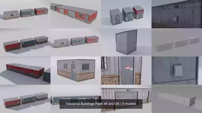 Industrial Buildings Pack 4K and 2K 3D Model Collection