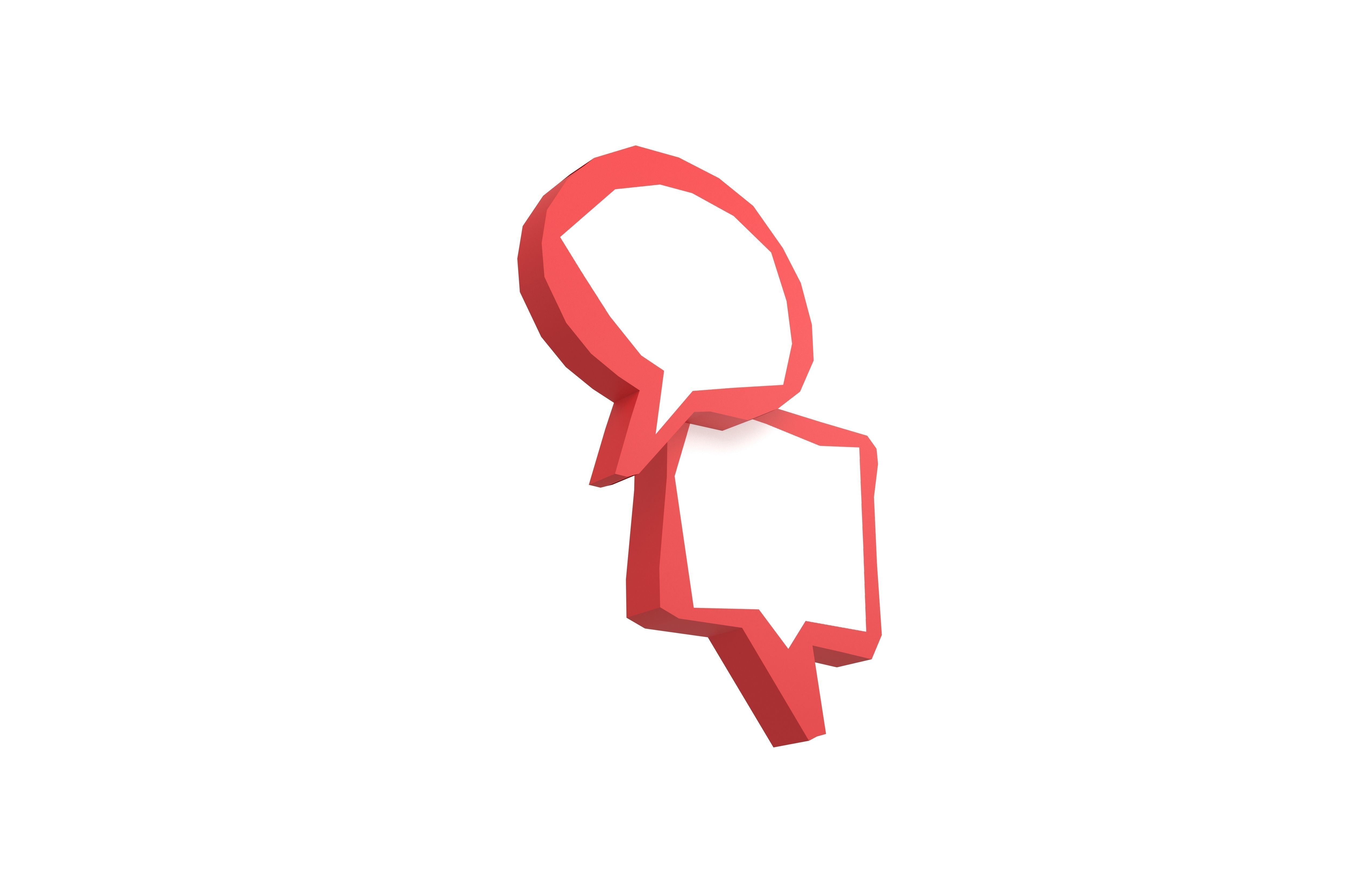 Speech Balloon v17 006 Low-poly 3D model_2