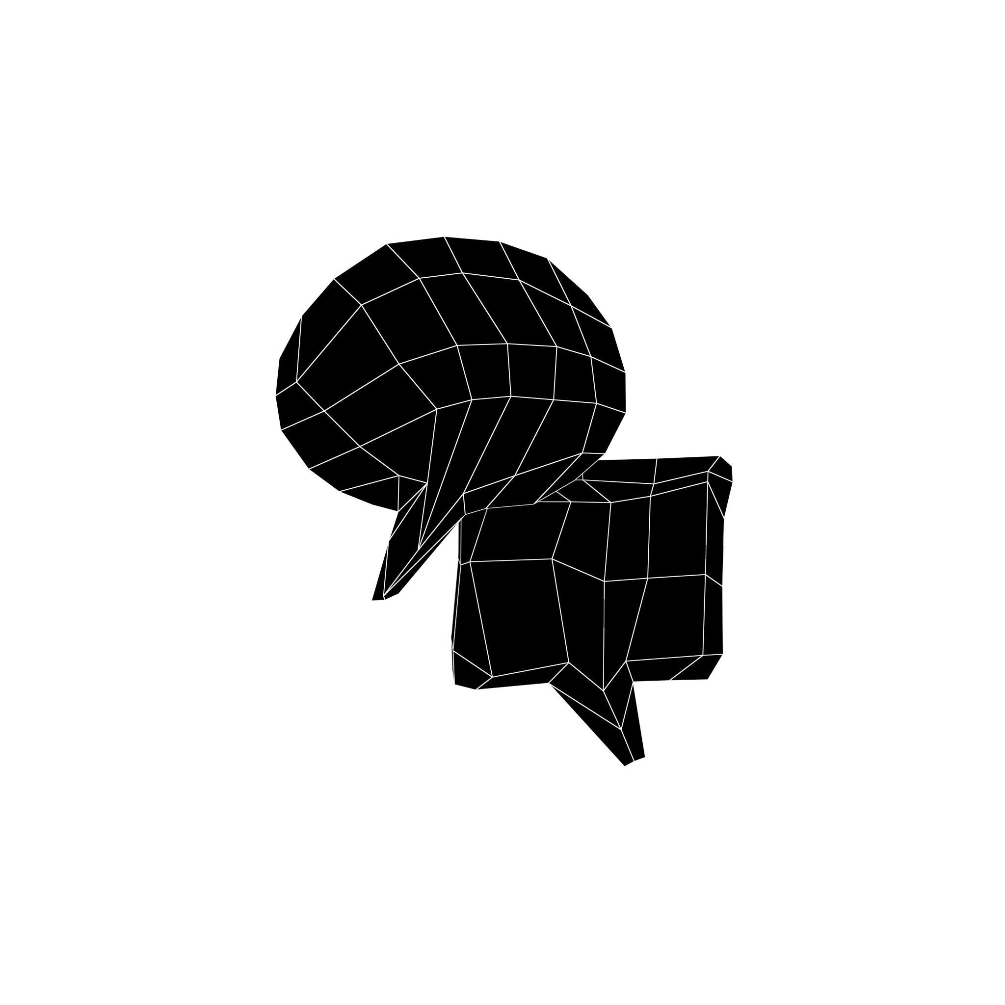 Speech Balloon v17 006 Low-poly 3D model_7