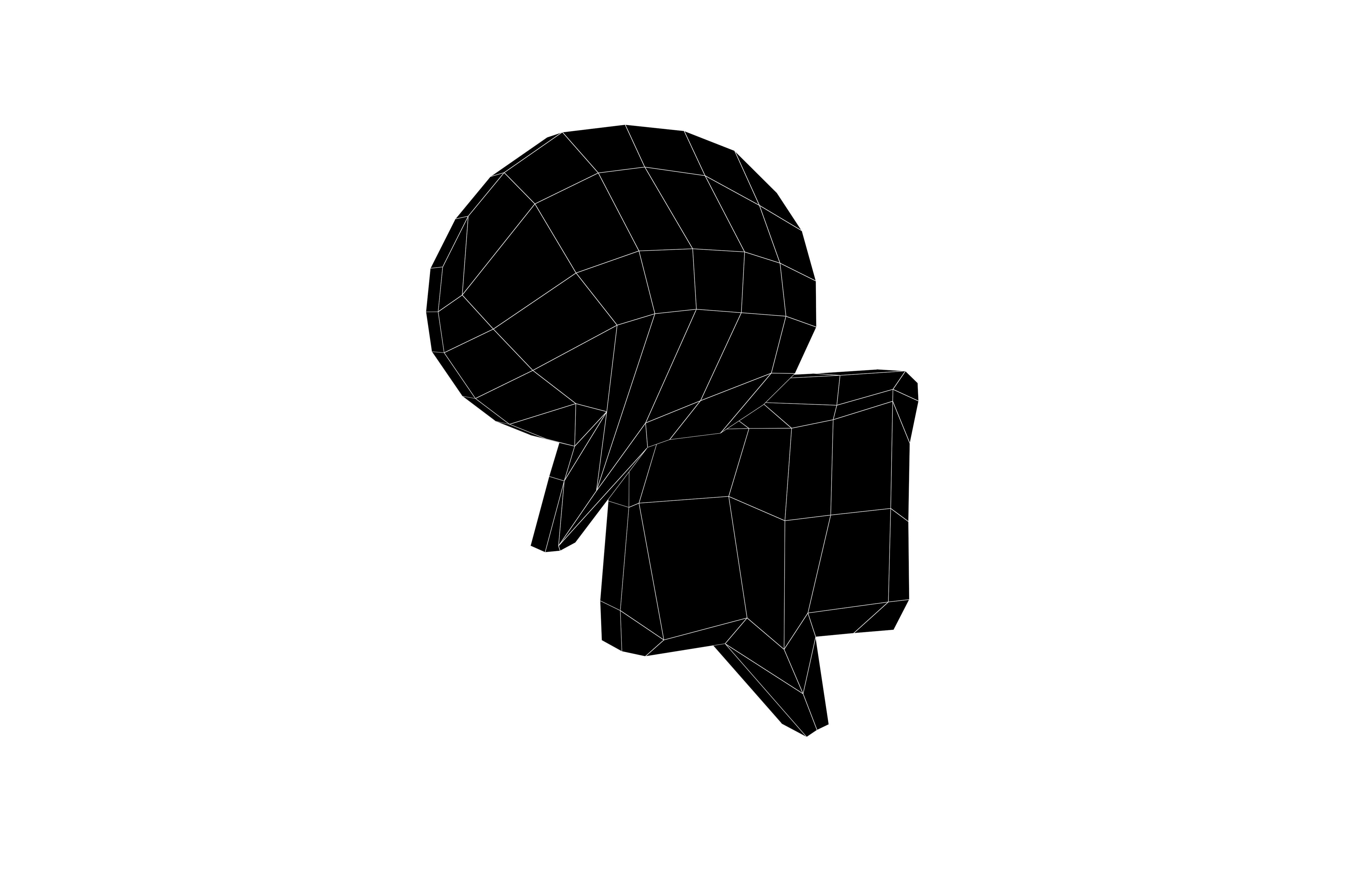 Speech Balloon v17 006 Low-poly 3D model_4