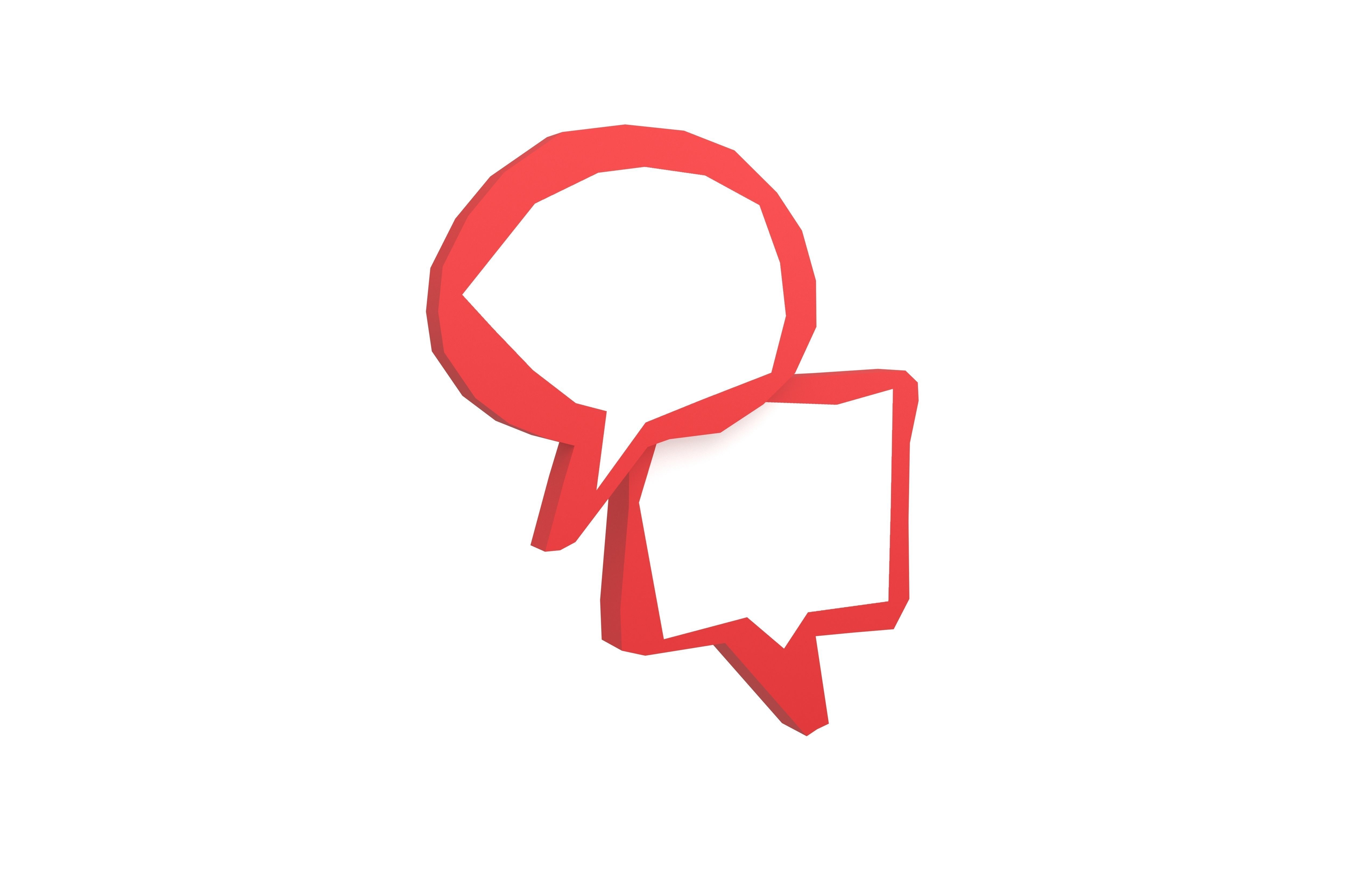 Speech Balloon v17 006 Low-poly 3D model_3