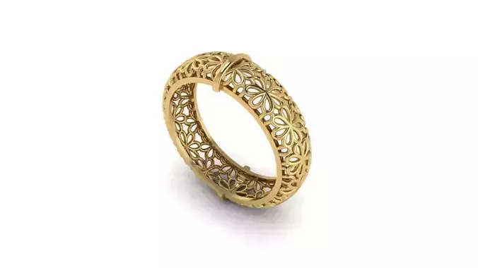 Light weight ladies jali ring 3D print model