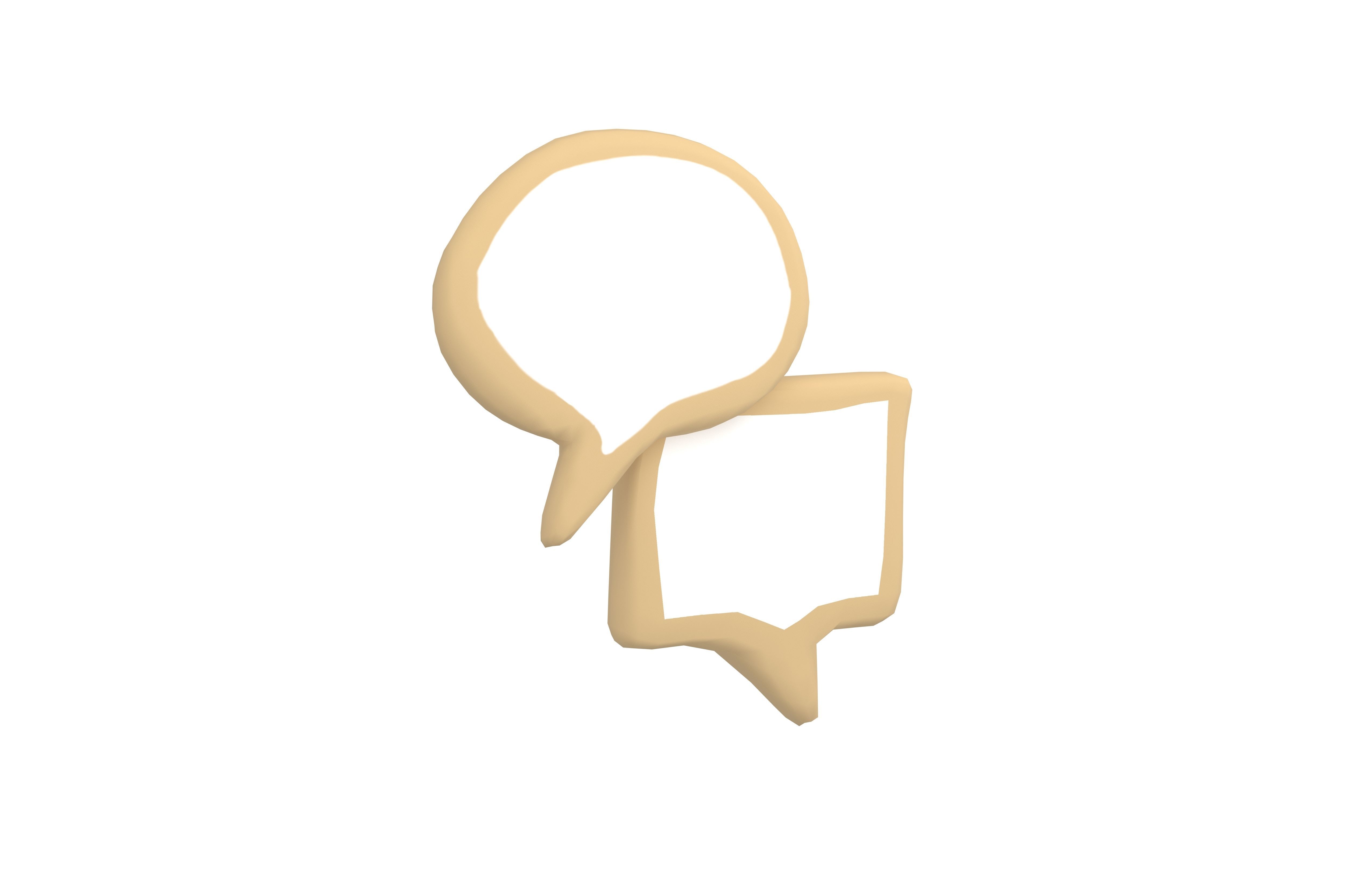 Speech Balloon v18 002 Low-poly 3D model_1