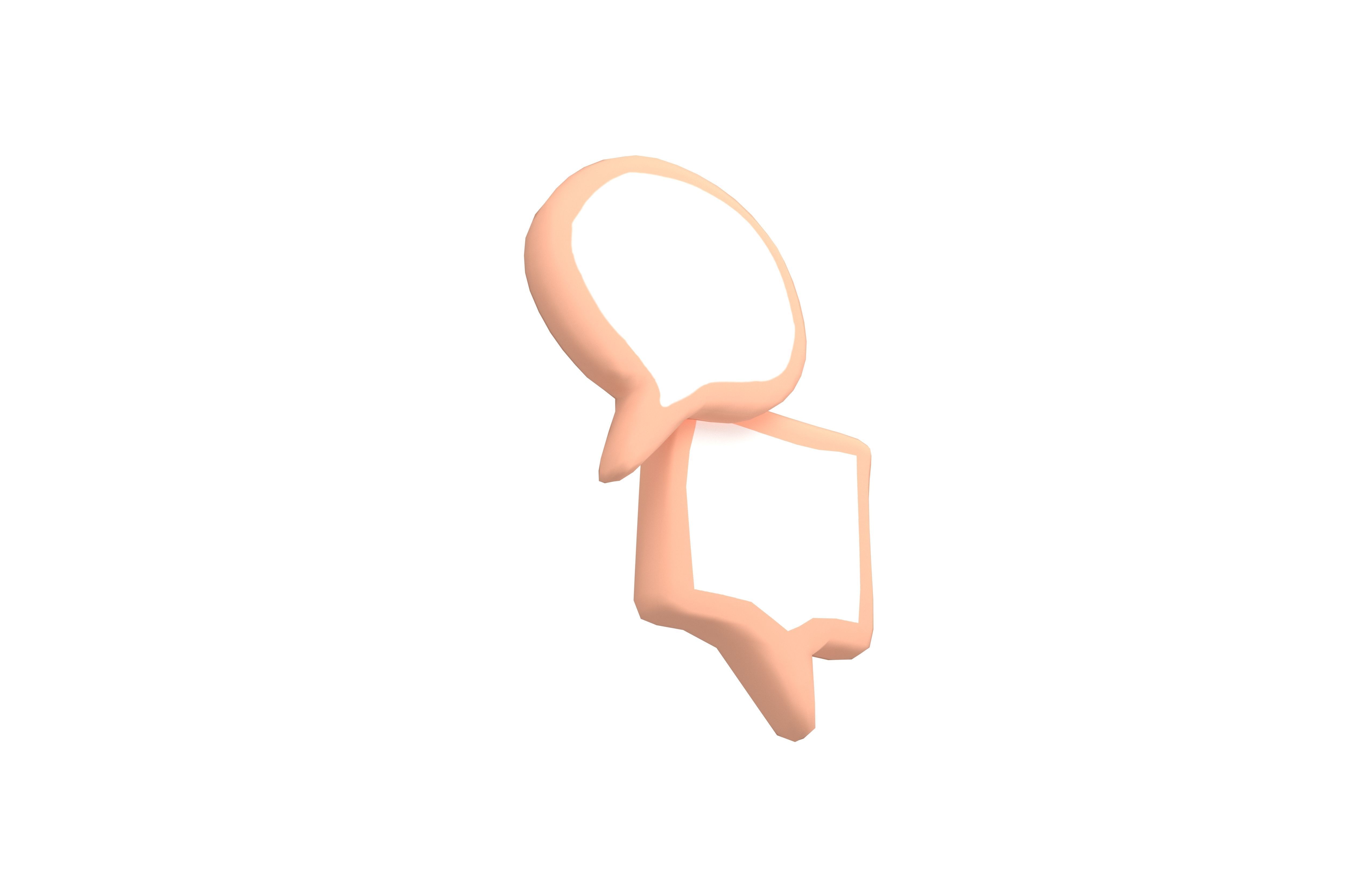 Speech Balloon v18 004 Low-poly 3D model_3