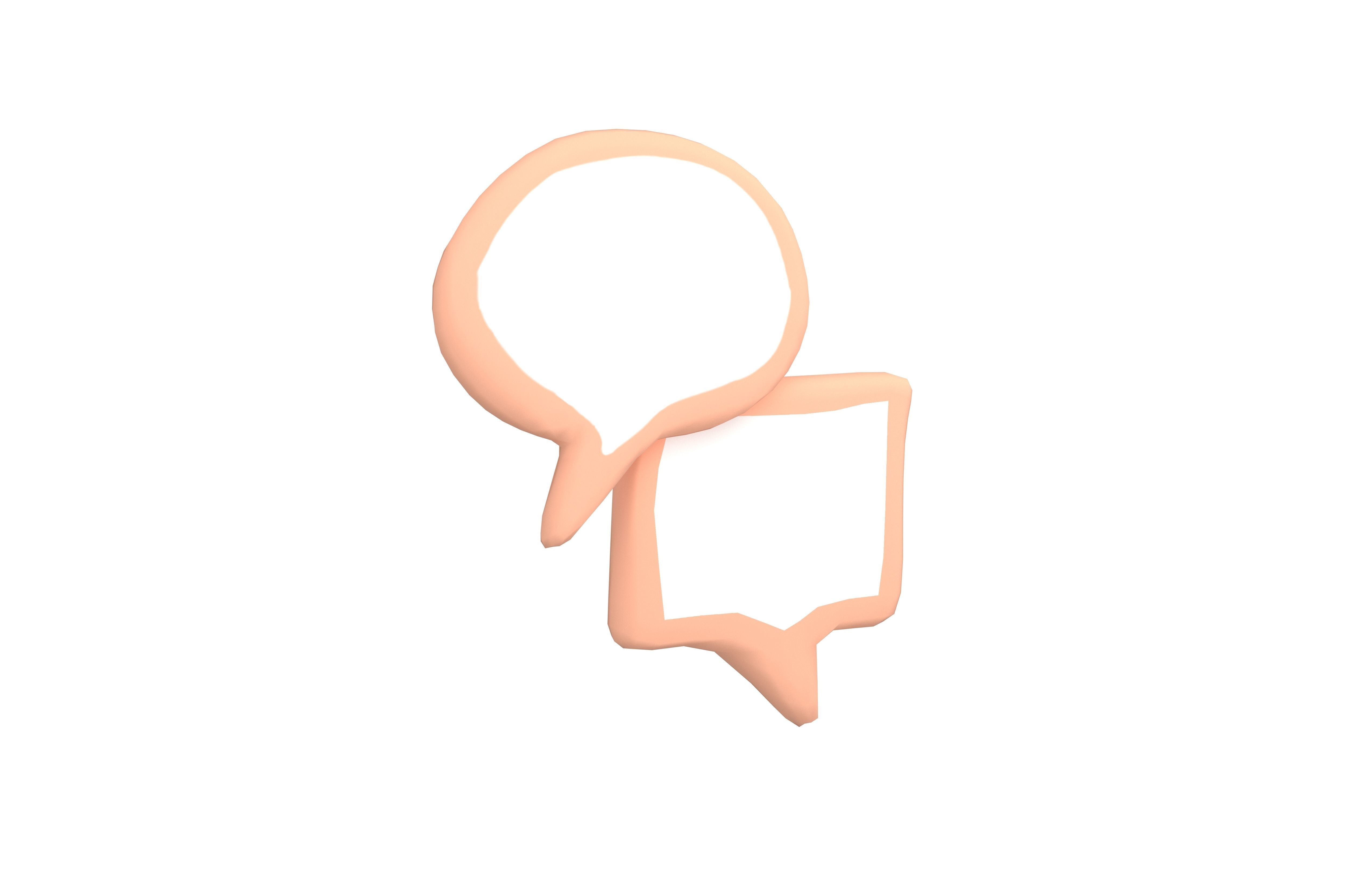 Speech Balloon v18 004 Low-poly 3D model_1
