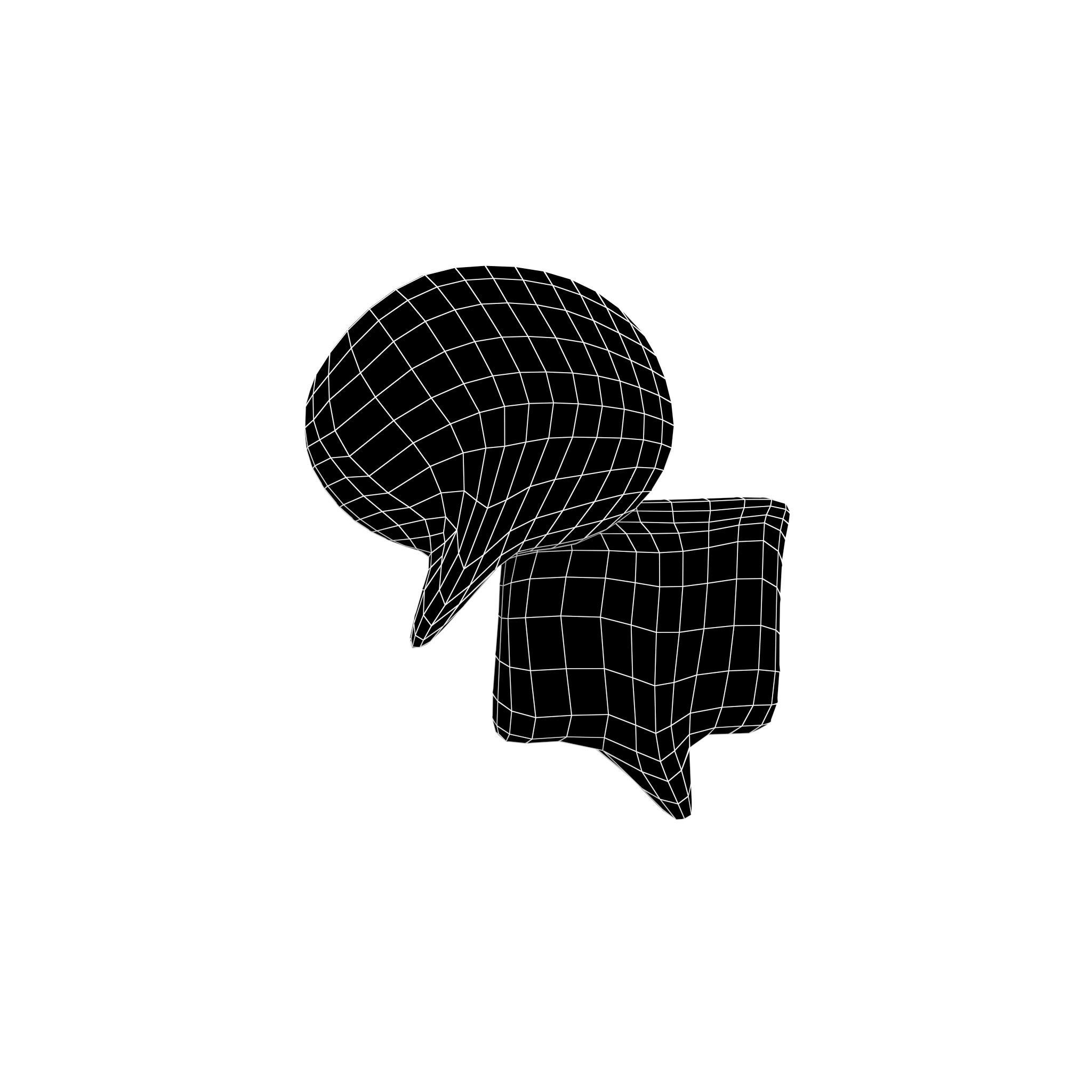 Speech Balloon v18 005 Low-poly 3D model_4