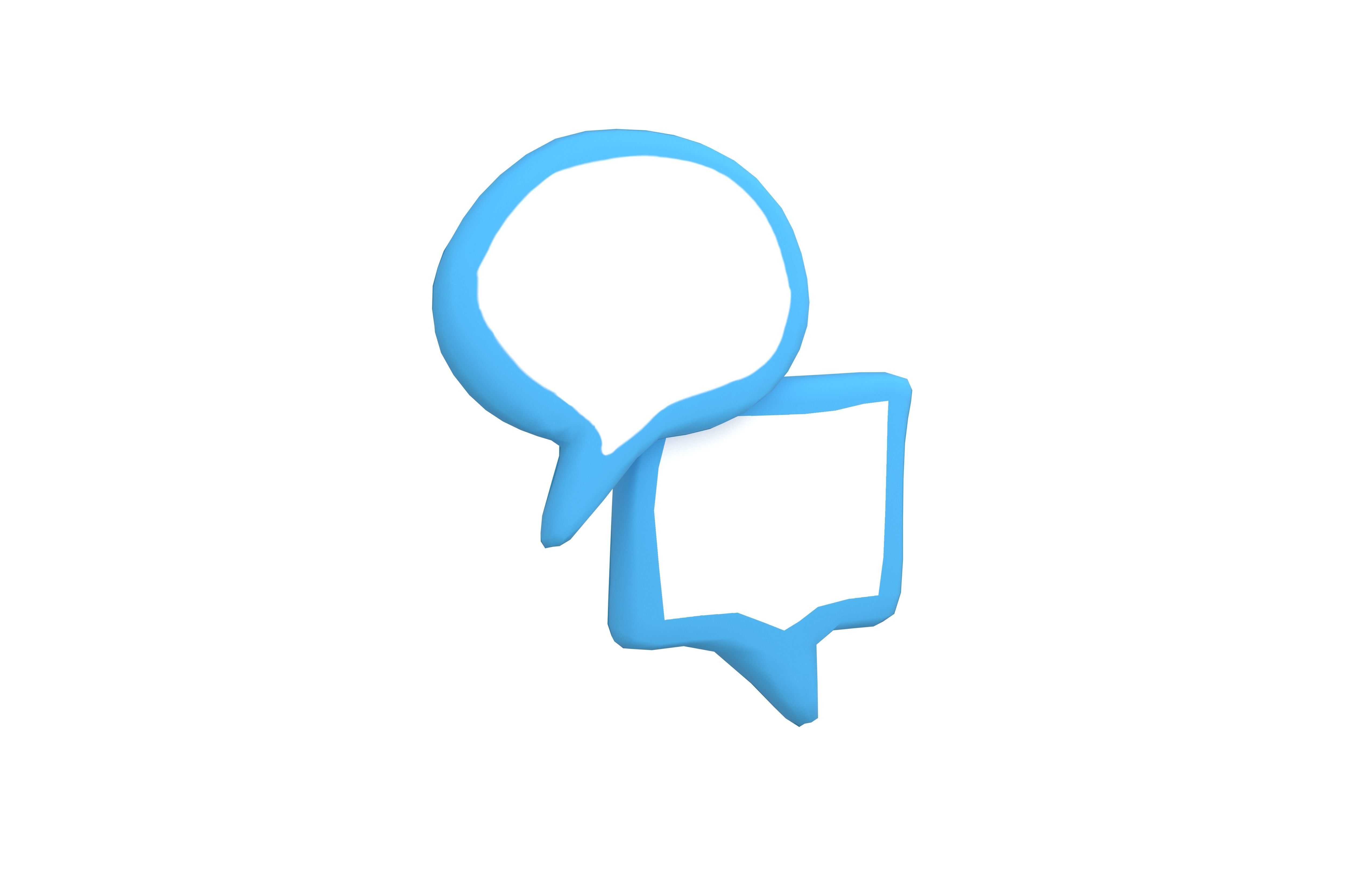 Speech Balloon v18 005 Low-poly 3D model_1