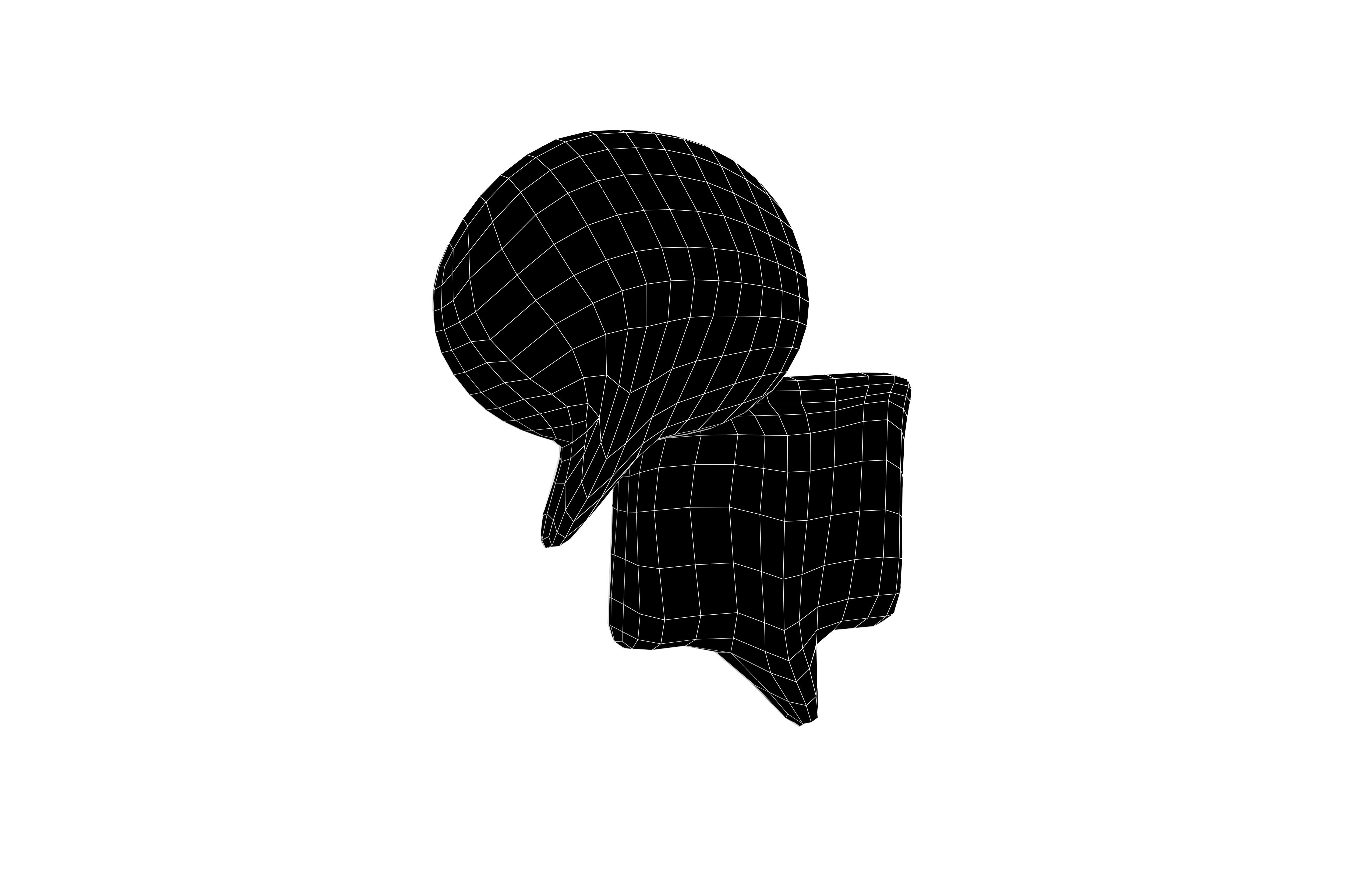 Speech Balloon v18 005 Low-poly 3D model_5