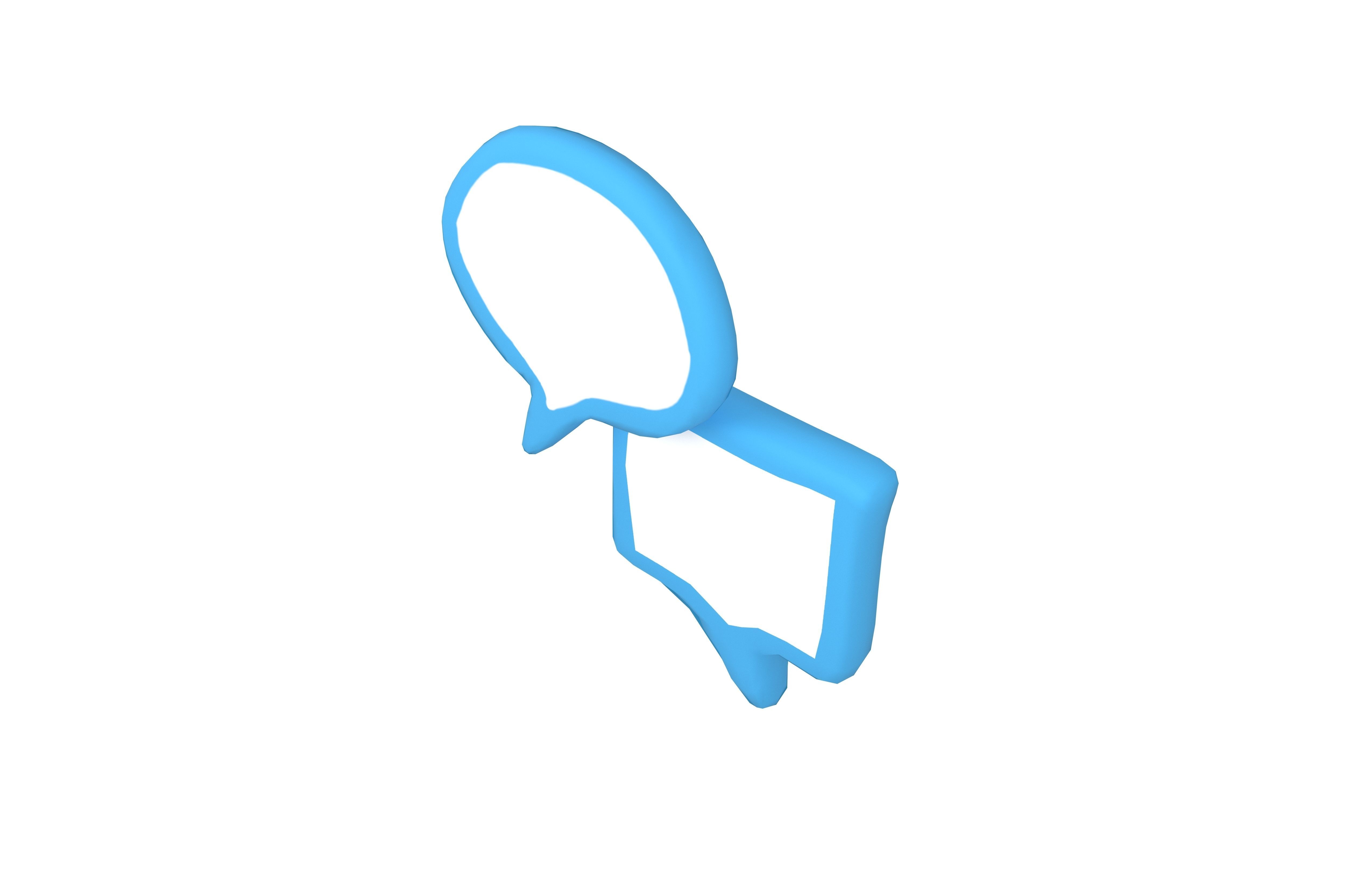 Speech Balloon v18 005 Low-poly 3D model_2