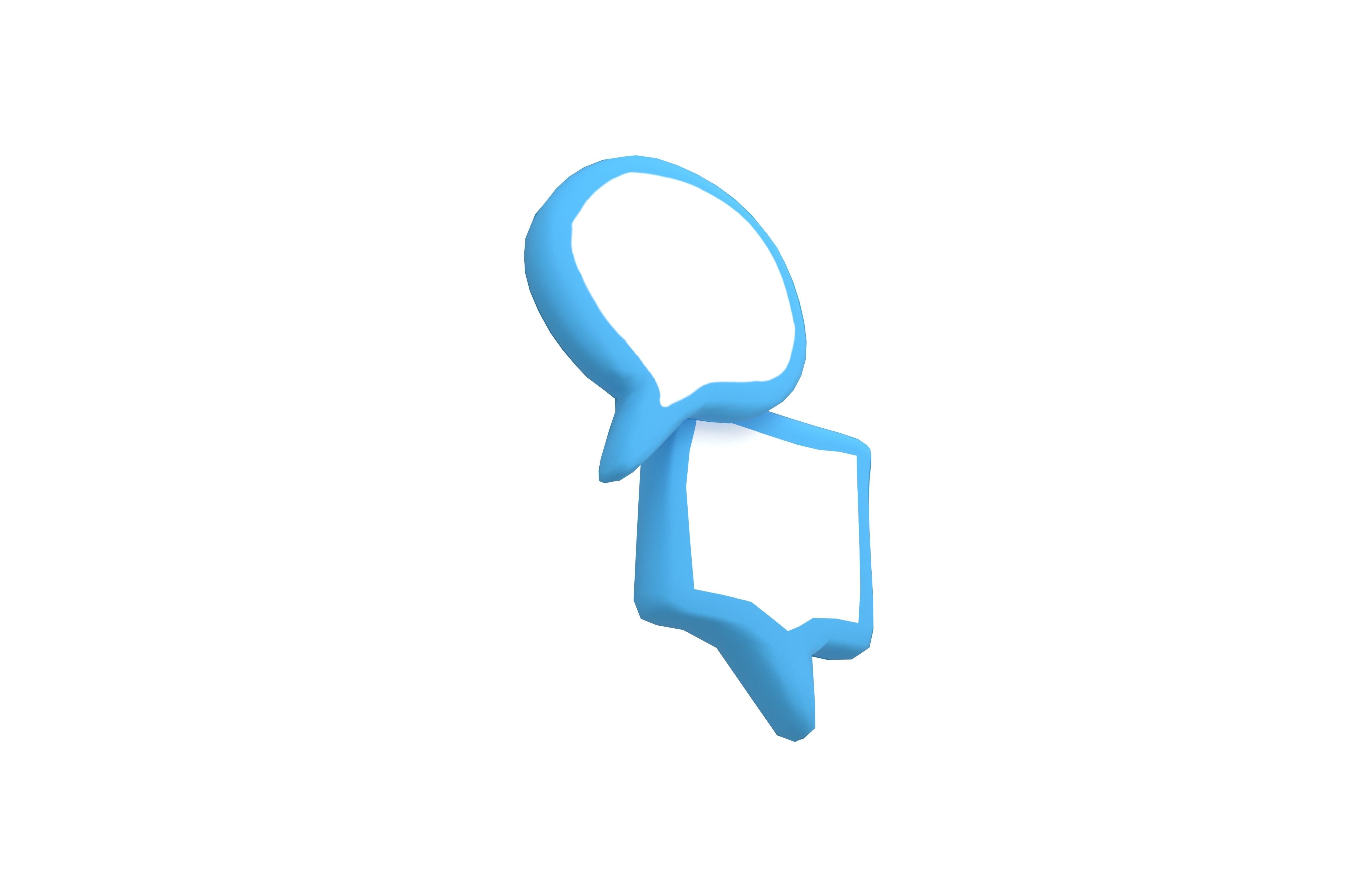 Speech Balloon v18 005 Low-poly 3D model_3