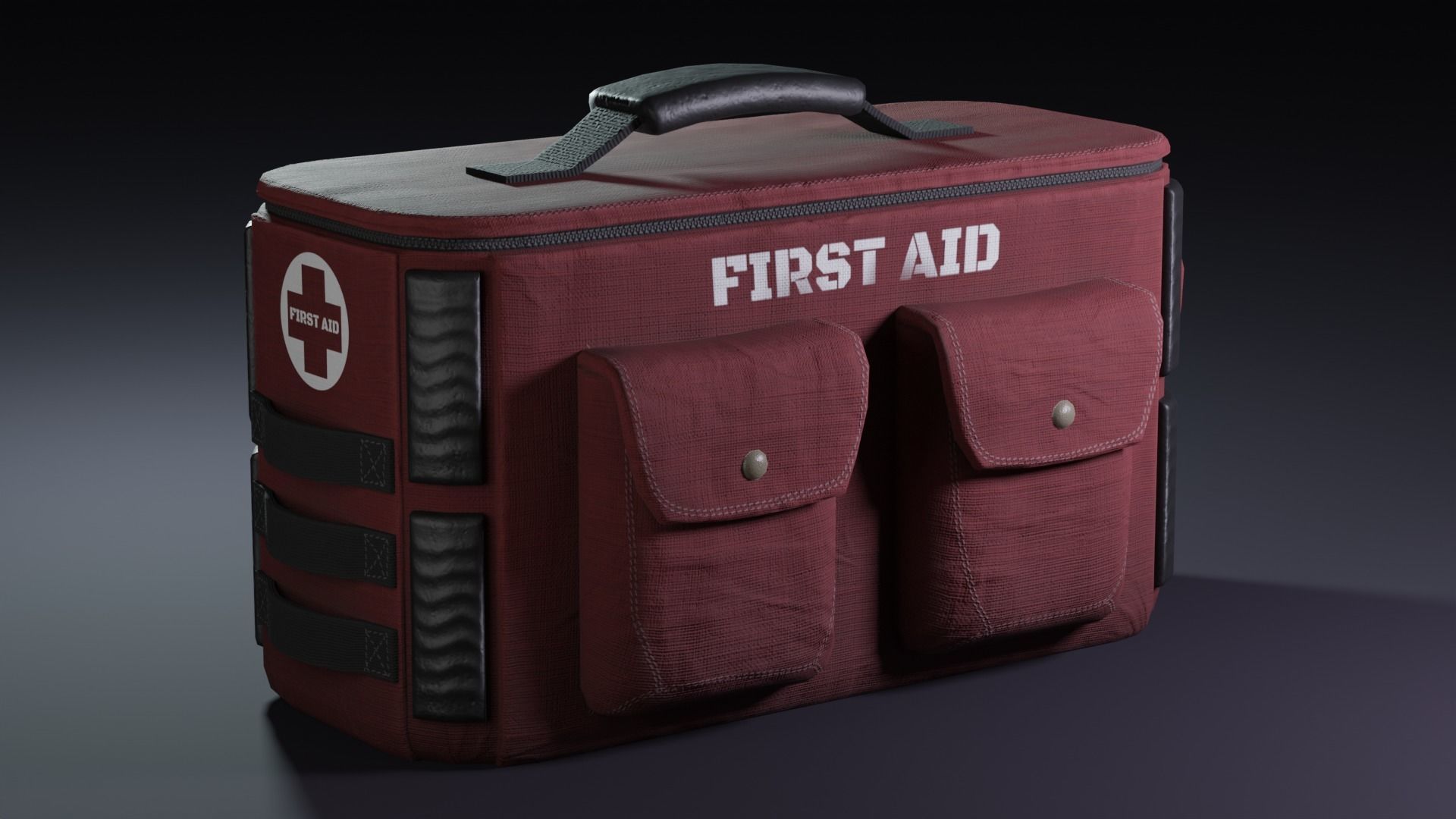 Game ready Medkit and Ammobag Low-poly 3D model_5
