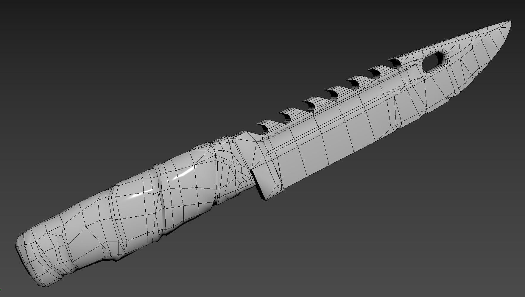 Rusty Combat Knive Low-poly 3D model_6
