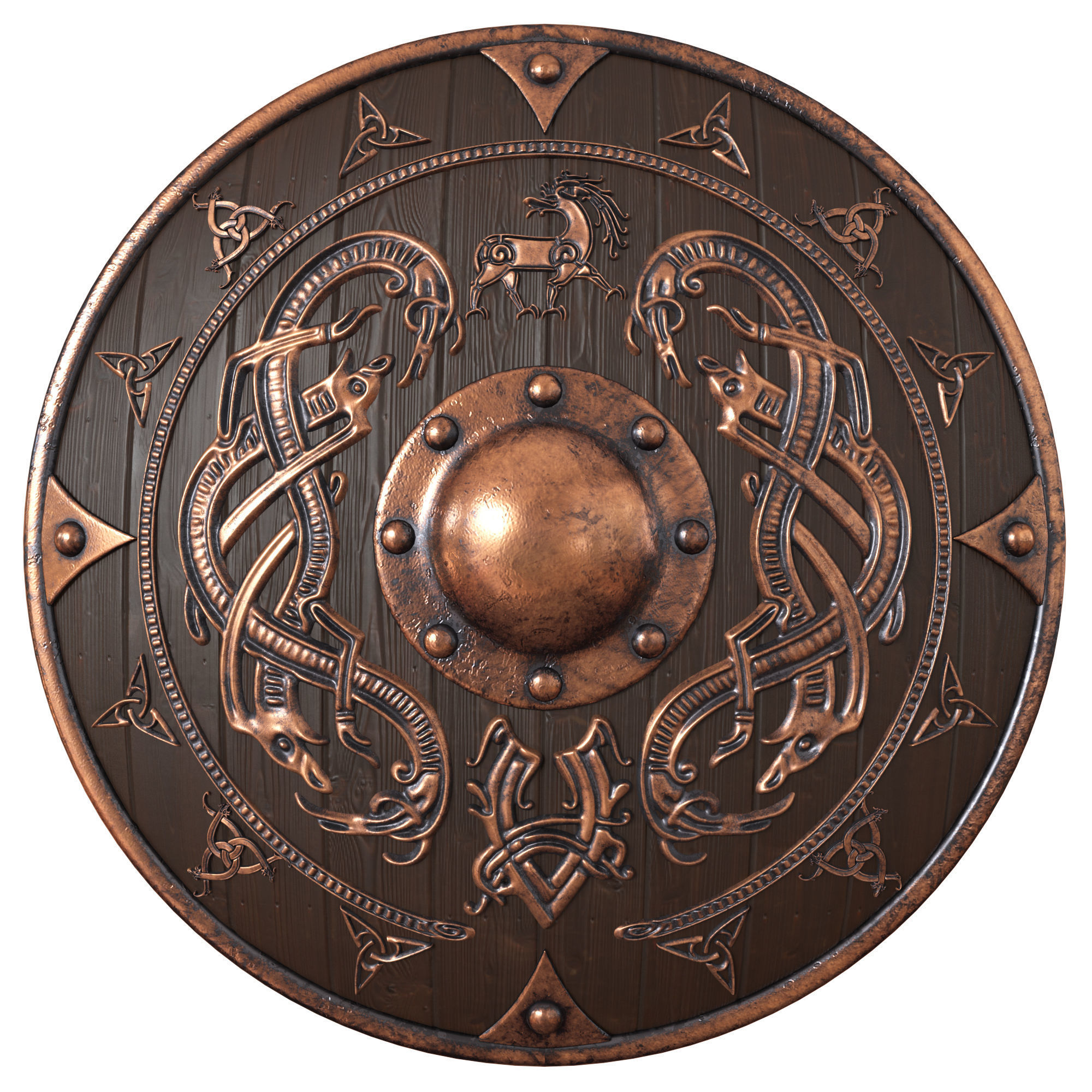 viking Shield 3D model_1