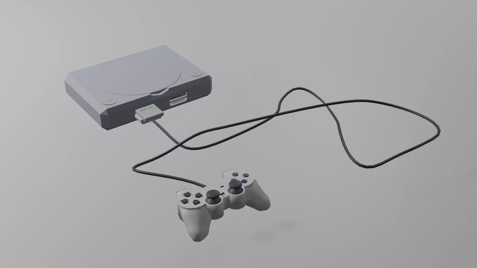 Game Console 90s Low-poly 3D model_0