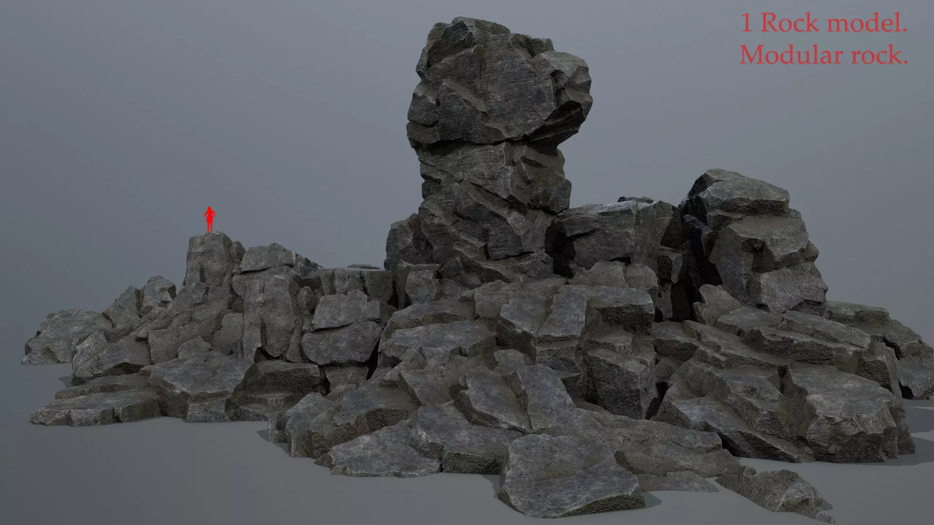 Rocks rock Low-poly 3D model_0