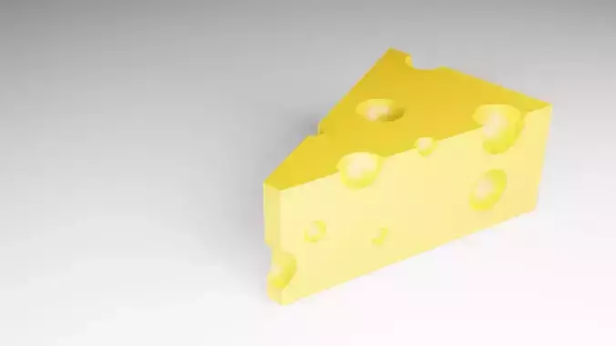 Cheese 3D model piece of