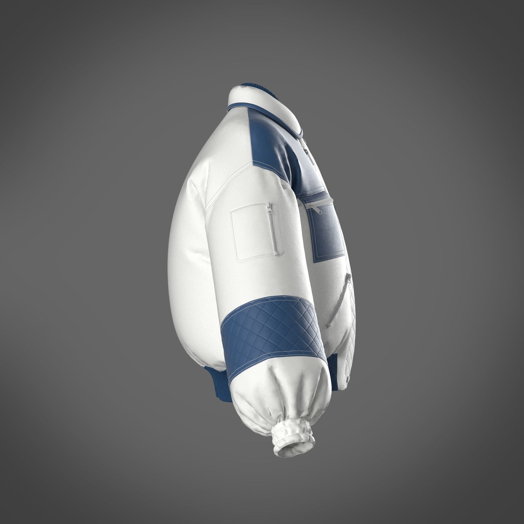 Bomber jacket women 3D model fashion garment 3D model_2