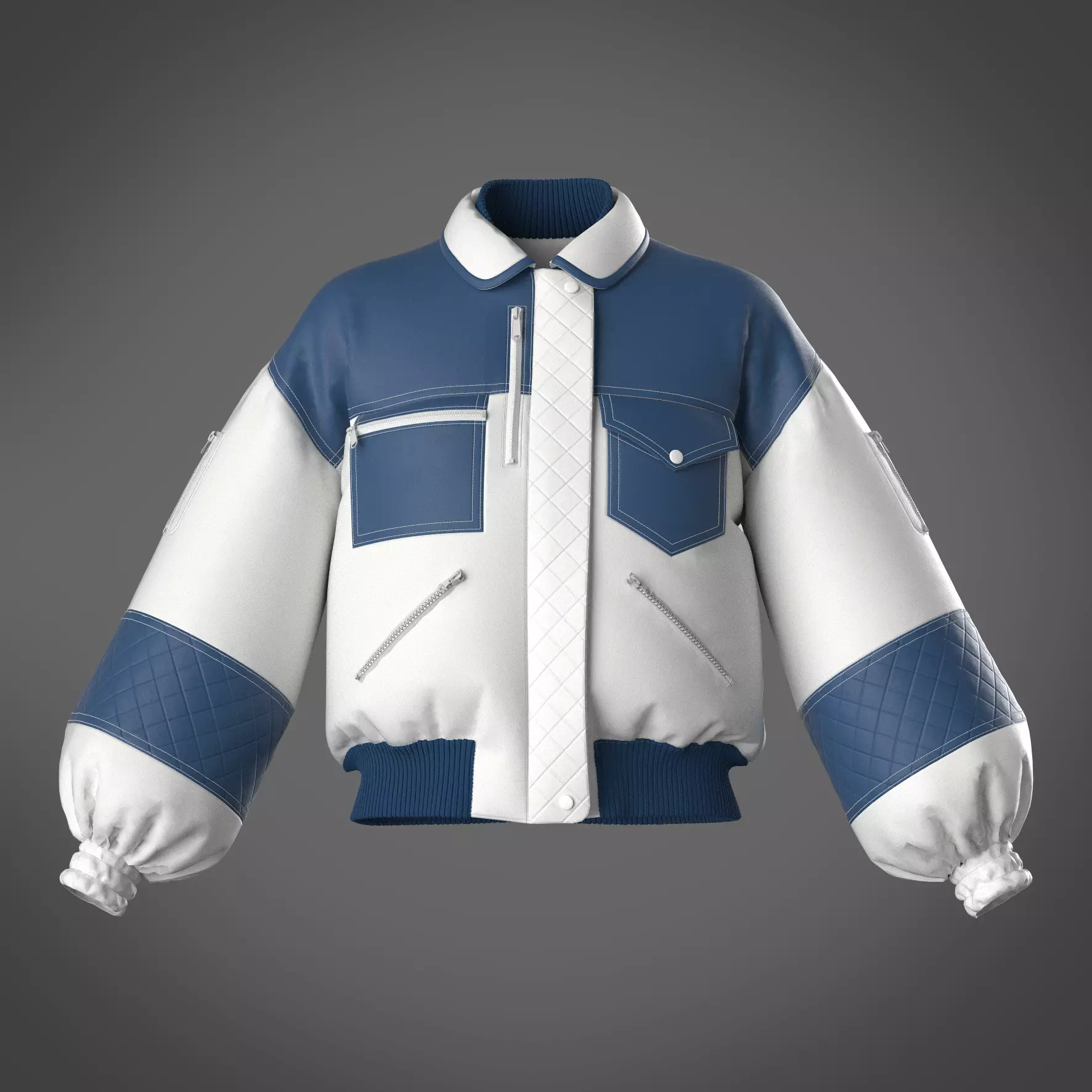 Bomber jacket women 3D model fashion garment 3D model_0