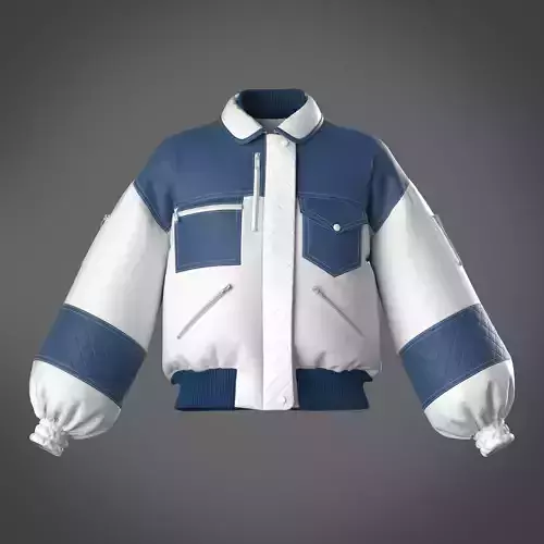 Bomber jacket women 3D model fashion garment 3D model