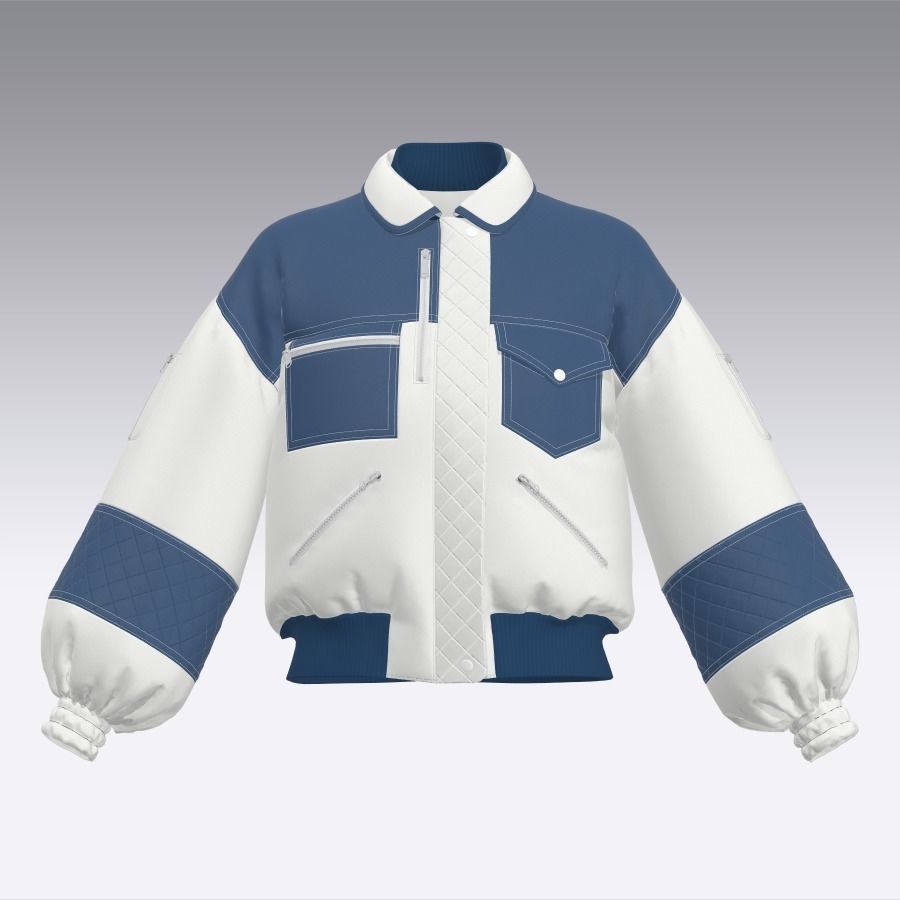 Bomber jacket women 3D model fashion garment 3D model_10