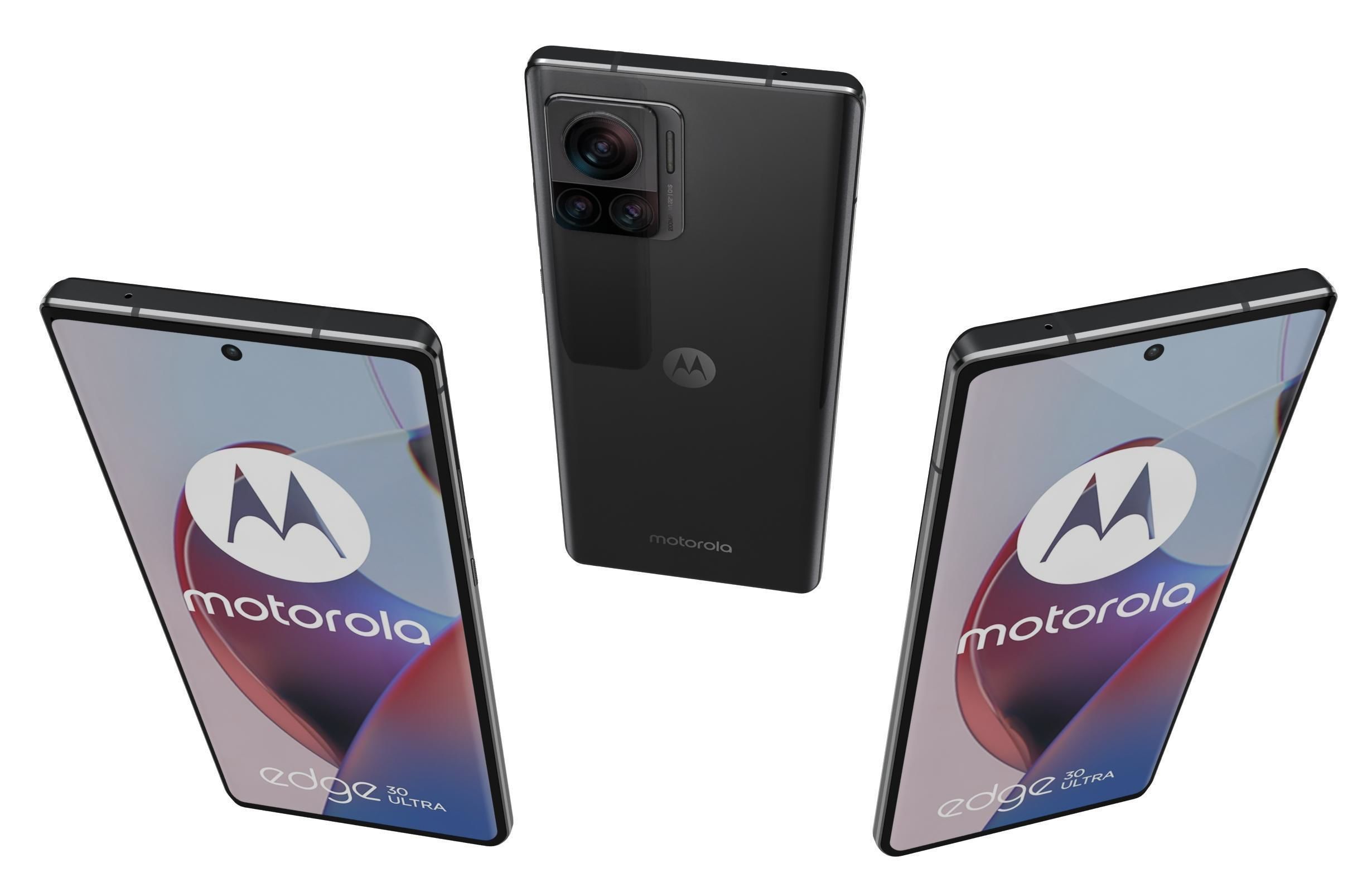 Motorola Edge 30 Ultra Black Low-poly 3D model_1