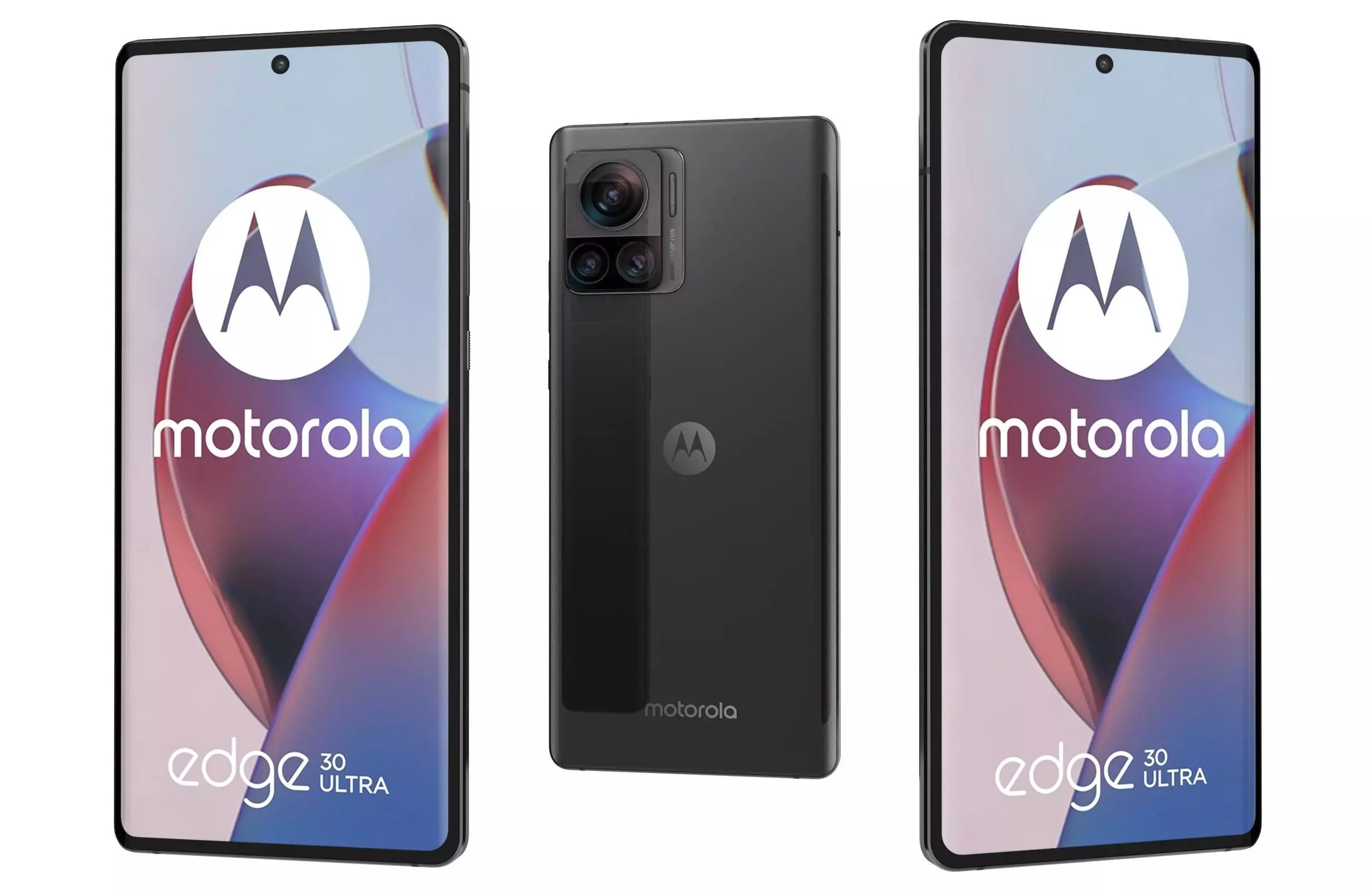 Motorola Edge 30 Ultra Black Low-poly 3D model_0